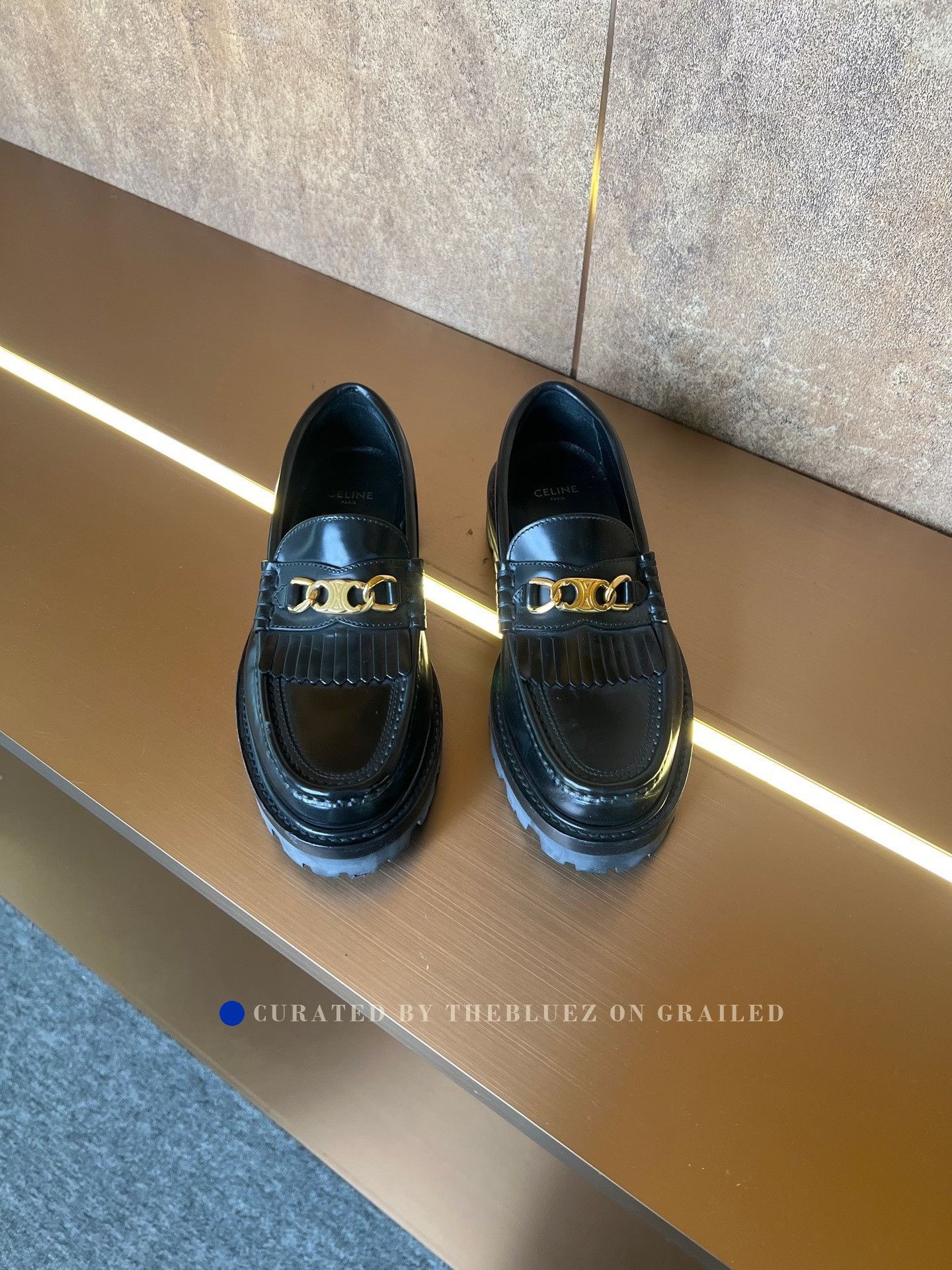 Celine Celine Triomphe Leather Loafer Size US 4 / IT 34 - 1 Thumbnail
