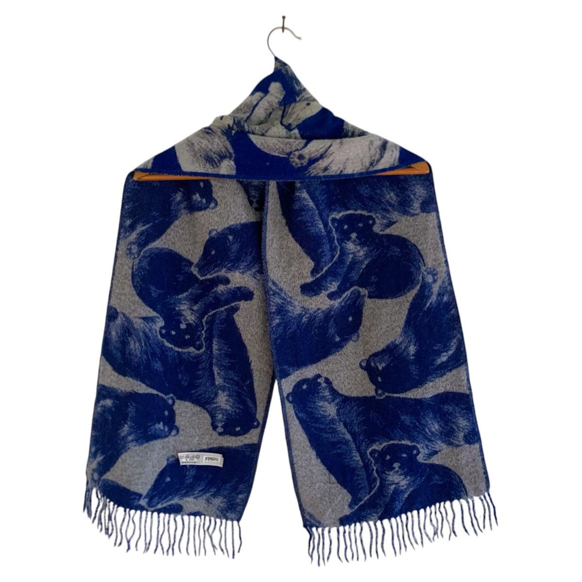 Kenzo Vintage Kenzo Polar Bear Wool Scarf Size ONE SIZE - 2 Thumbnail