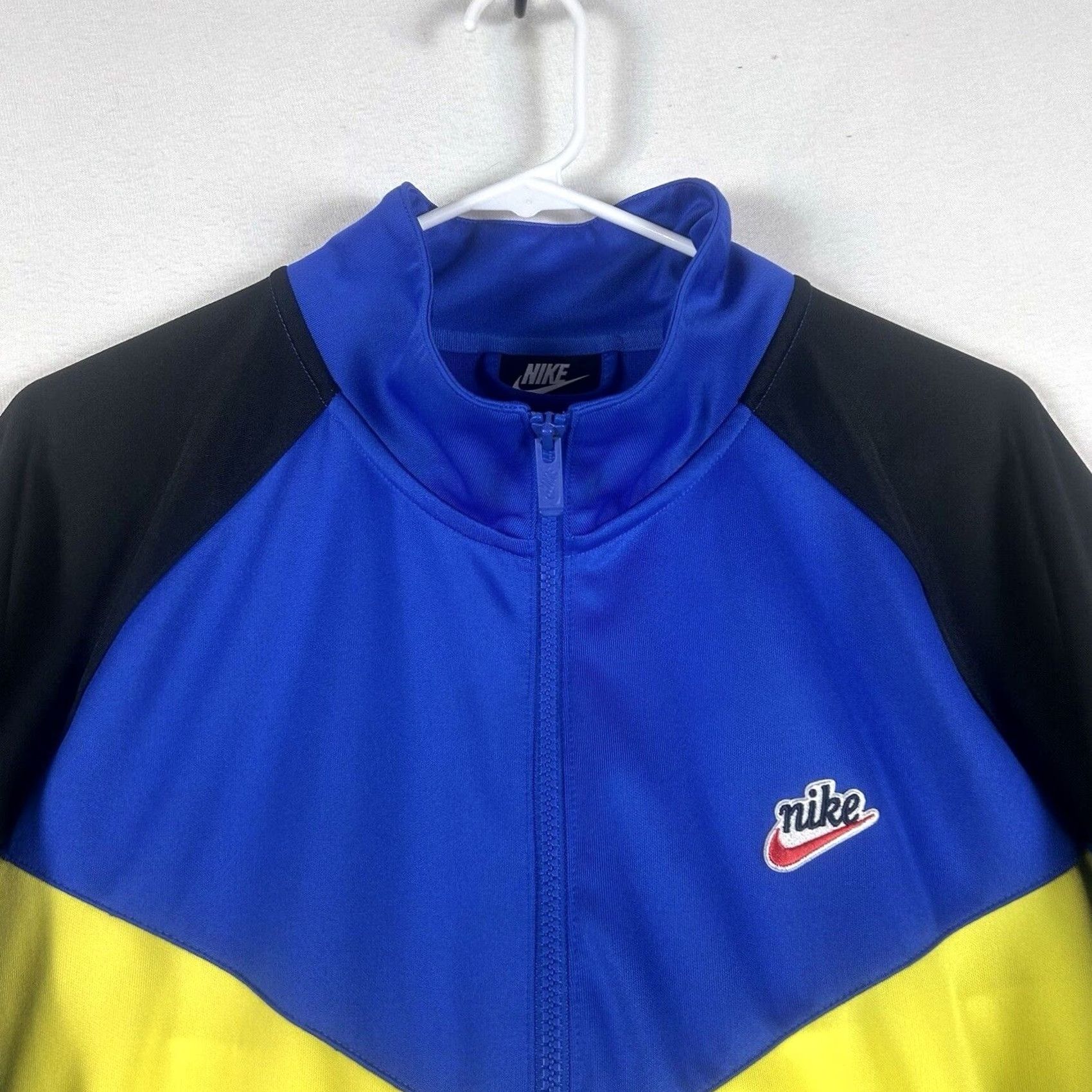 Nike Nike Windrunner Jacket Mens XL Yellow Blue Colorblock Full Zip Hood Pockets Logo Size US XL / EU 56 / 4 - 2 Thumbnail