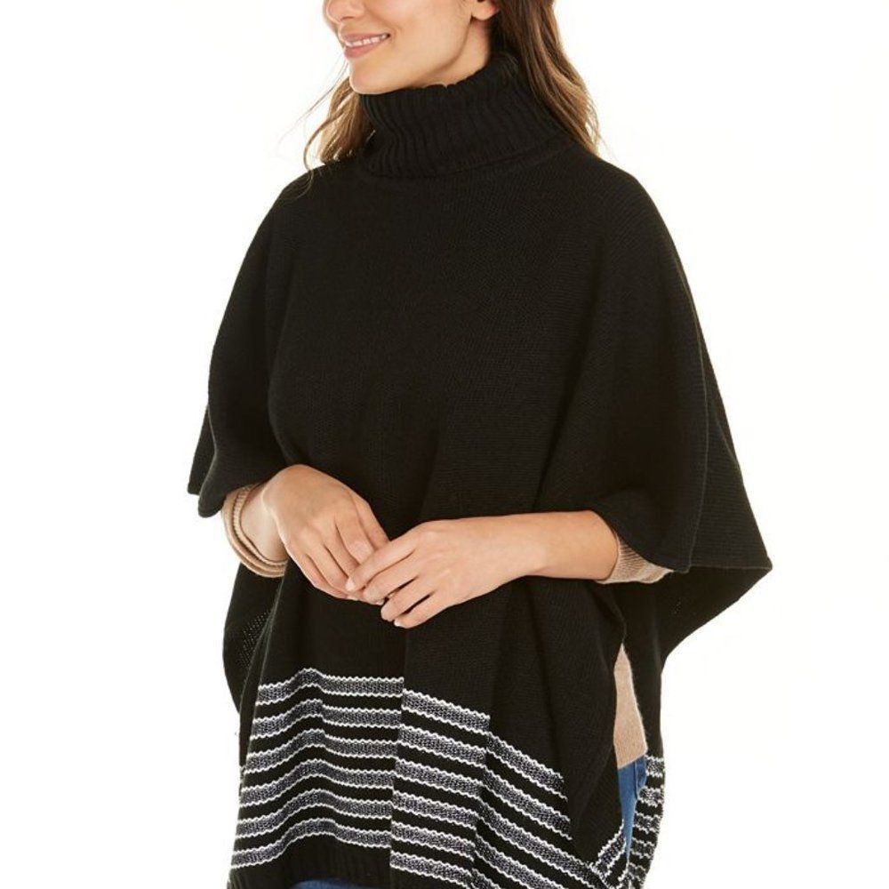 Michael Kors Michael Kors Black Knit Pullover Textured Metallic Stripe Po Size ONE SIZE - 2 Thumbnail