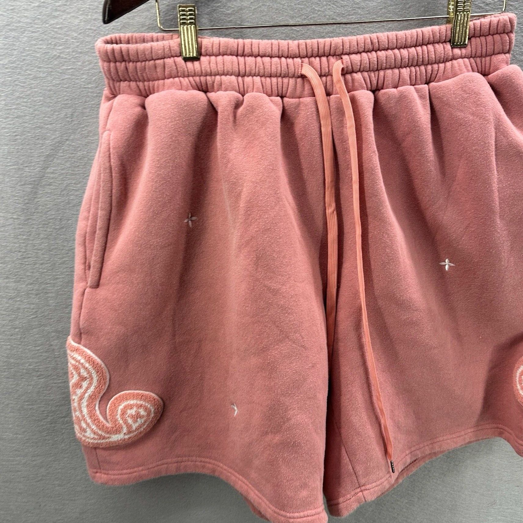 Pinko EPTM Sweat Shorts Men 2XL Pink Paisley Fleece Embroidered Streetwear Y2K Fall Spring Summer Winter Size US 39 - 5 Thumbnail
