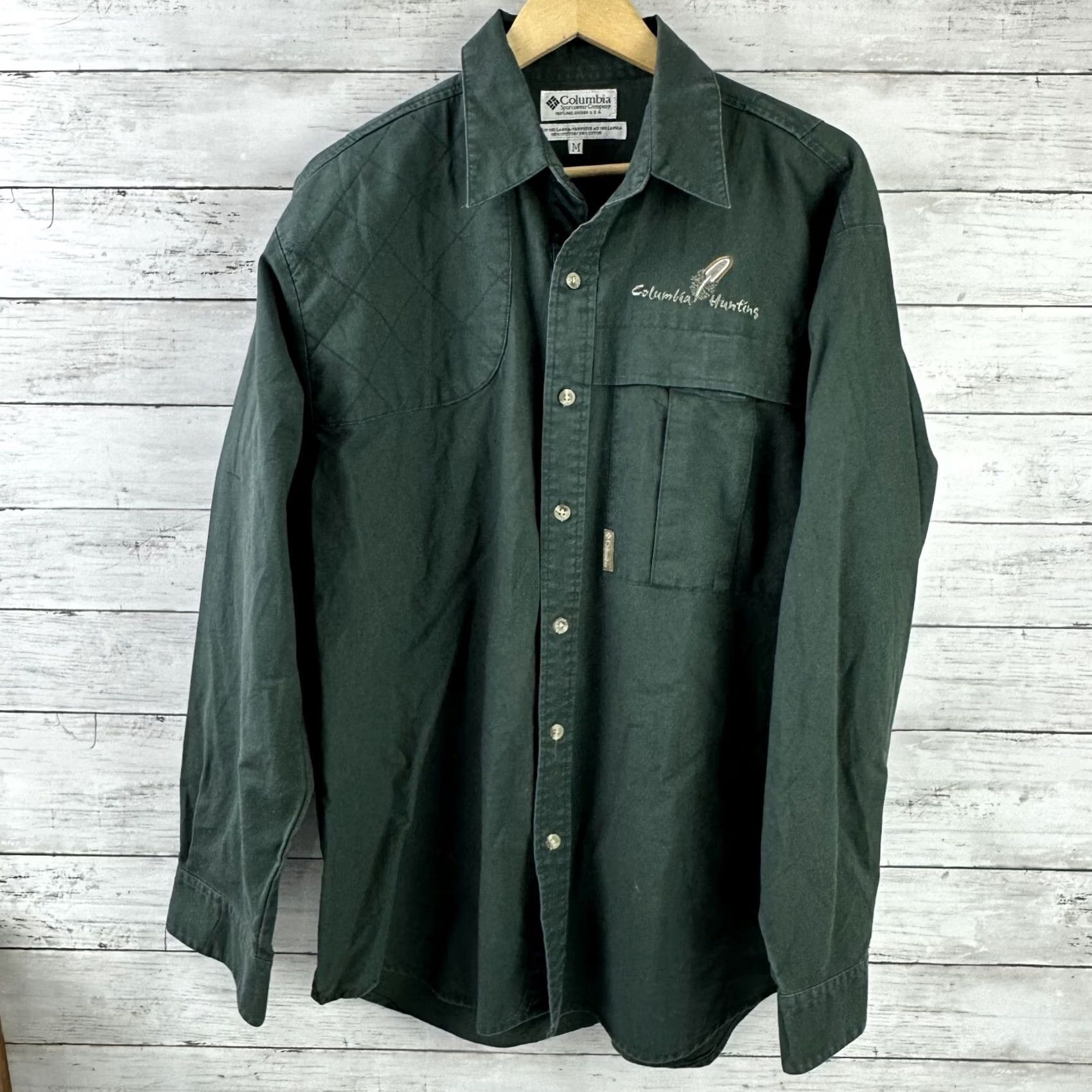 Vintage Columbia Hunting Shirt Mens Medium Green Button-Up Long Sleeve Size US M / EU 48-50 / 2 - 2 Thumbnail