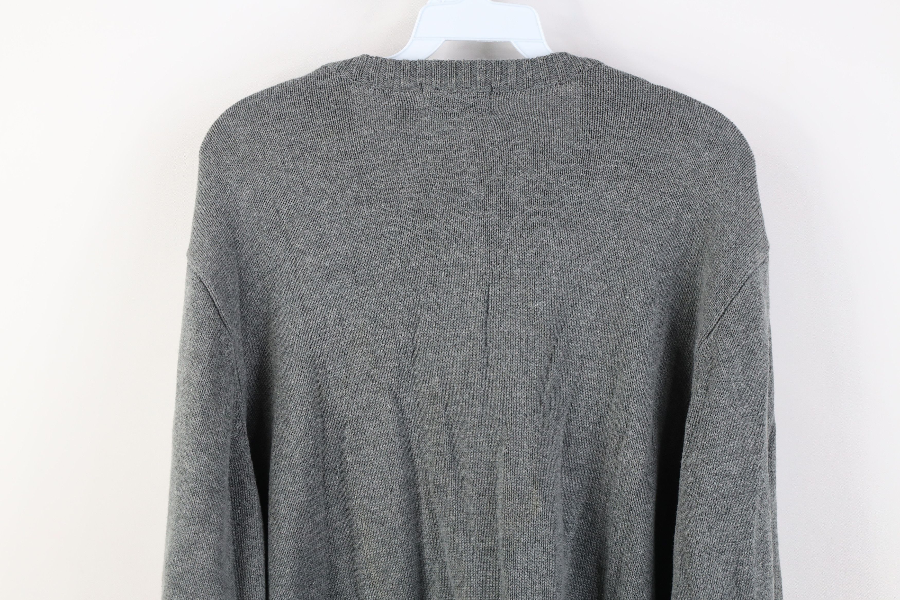 Vintage Vintage 90s Streetwear Cable Knit Crewneck Sweater Gray Size US XL / EU 56 / 4 - 11 Thumbnail