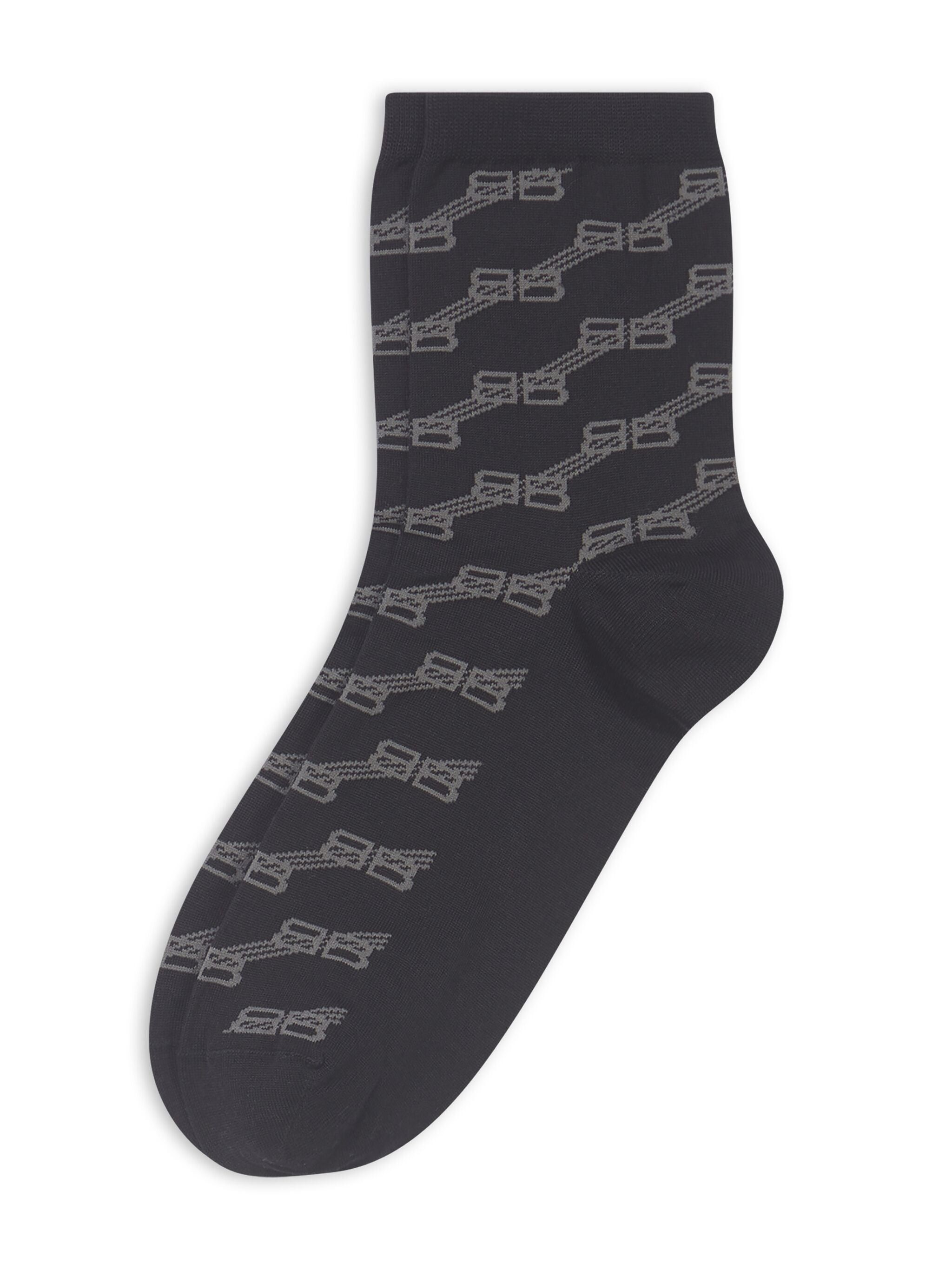 Balenciaga o1mt1gz0724 Size: OS / Monogram Cotton-Blend Socks in Black Size ONE SIZE - 2 Thumbnail
