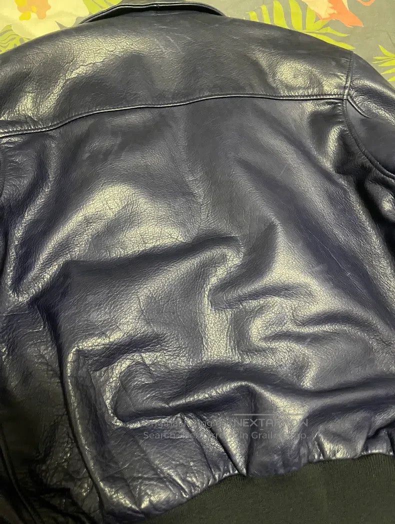 Schott Schott Co-branded A2 leather jacket, indigo-dyed calfskin Size US L / EU 52-54 / 3 - 2 Thumbnail