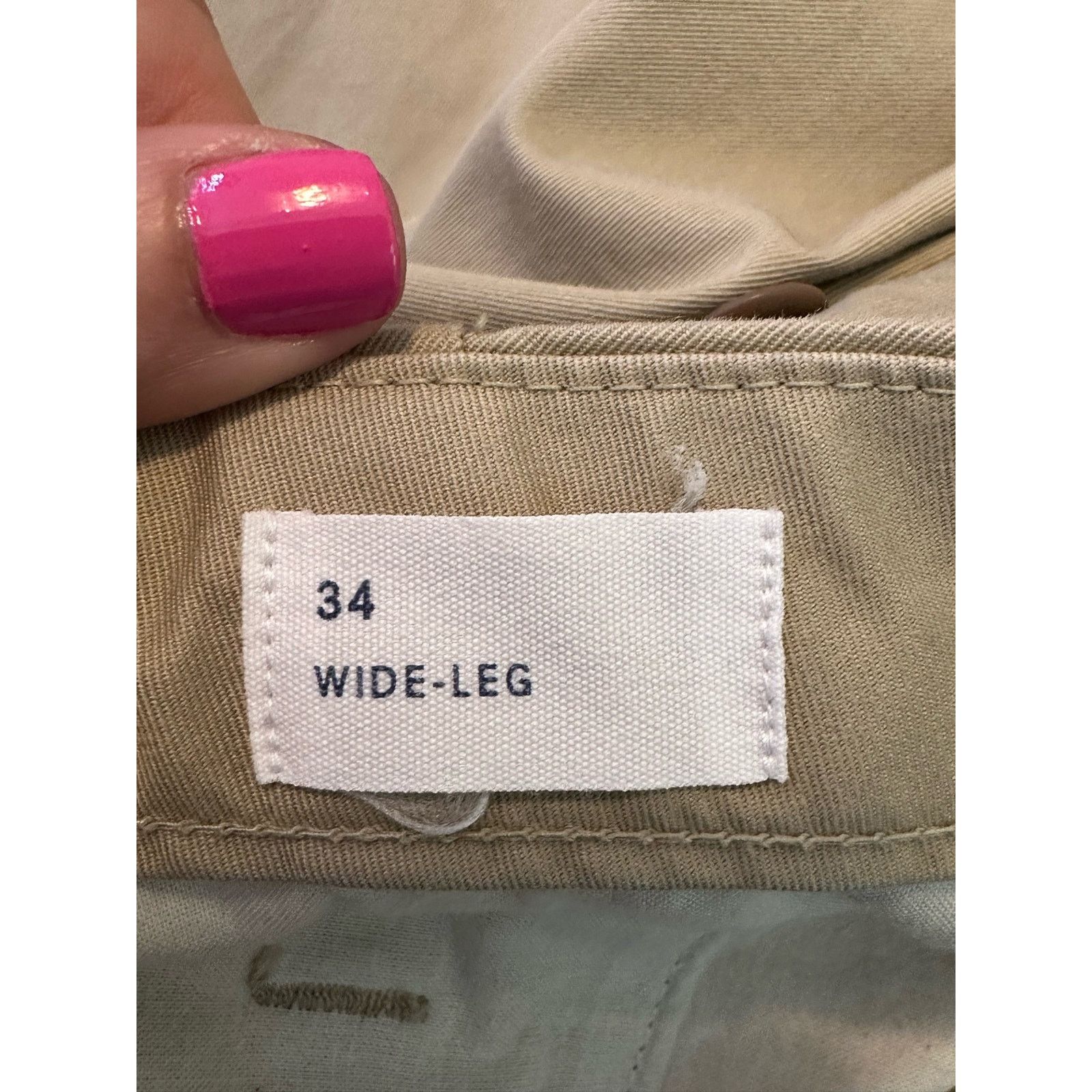 Gap Gap vintage style beige wide leg casual capri pants size 34 Size 35" - 5 Thumbnail