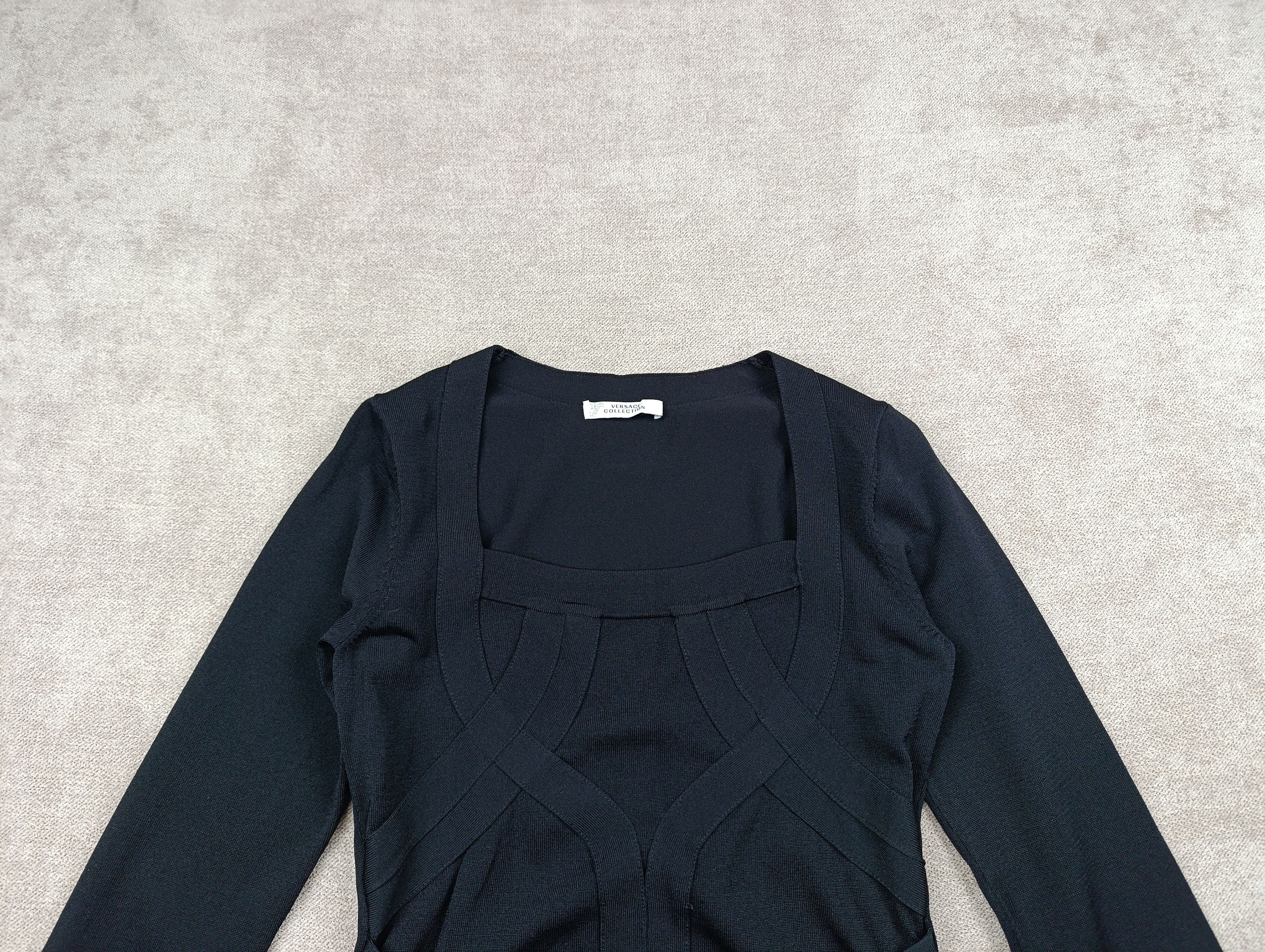 Versace VERSACE GIANNI WOMEN'S BLACK BLOUSE SWEATER Size XL / US 12-14 / IT 48-50 - 2 Thumbnail