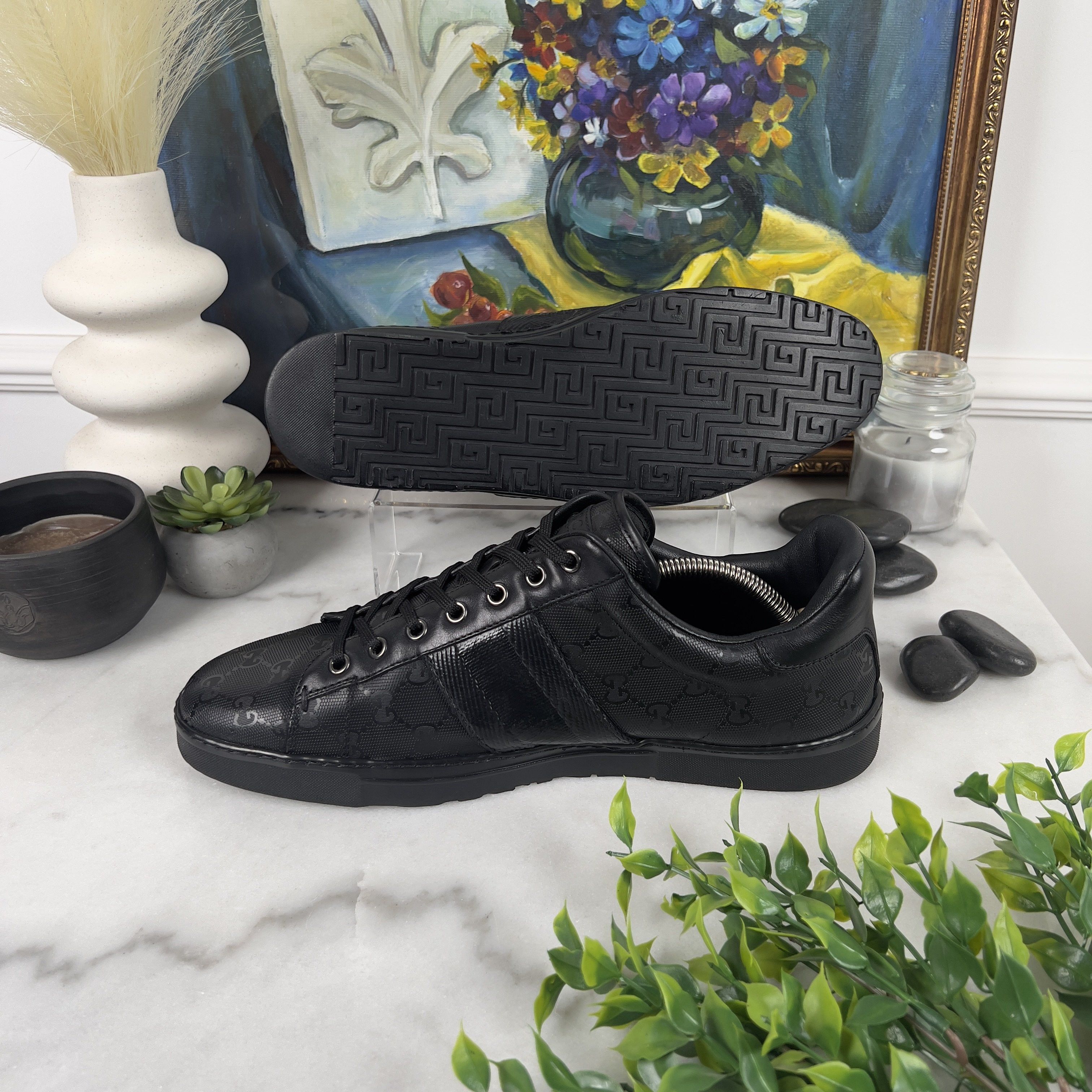 Gucci Vintage Ace GG Guccissima Monogram Sneakers Glazed Leather Size US 10 / EU 43 - 8 Thumbnail