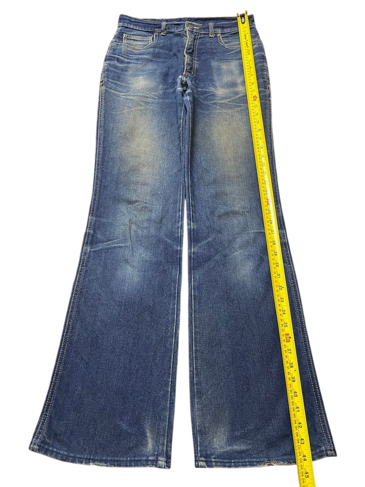 Hysteric Glamour Vintage Japanese Brand Mud Wash Faded Bootcut Wide Leg Jeans Size US 30 / EU 46 - 13 Thumbnail