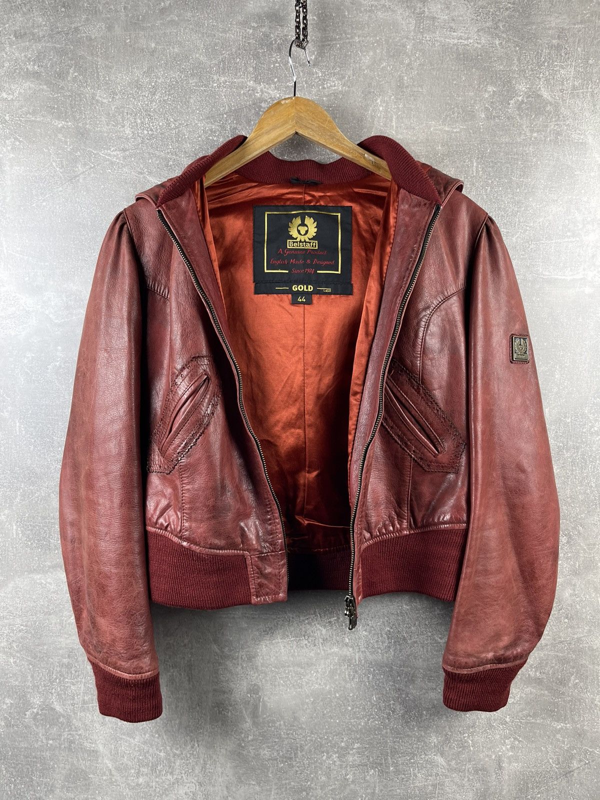 Belstaff Belstaff Gold Label Ladies Biker Hooded Red Leather Jacket Size M / US 6-8 / IT 42-44 - 7 Thumbnail