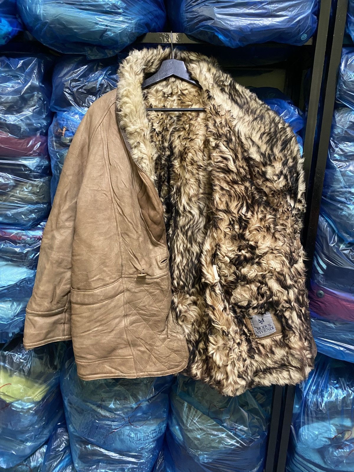 Leather Modus Vivendi Faux Fur Lined Leather Jacket Winter Coat Size US M / EU 48-50 / 2 - 4 Thumbnail