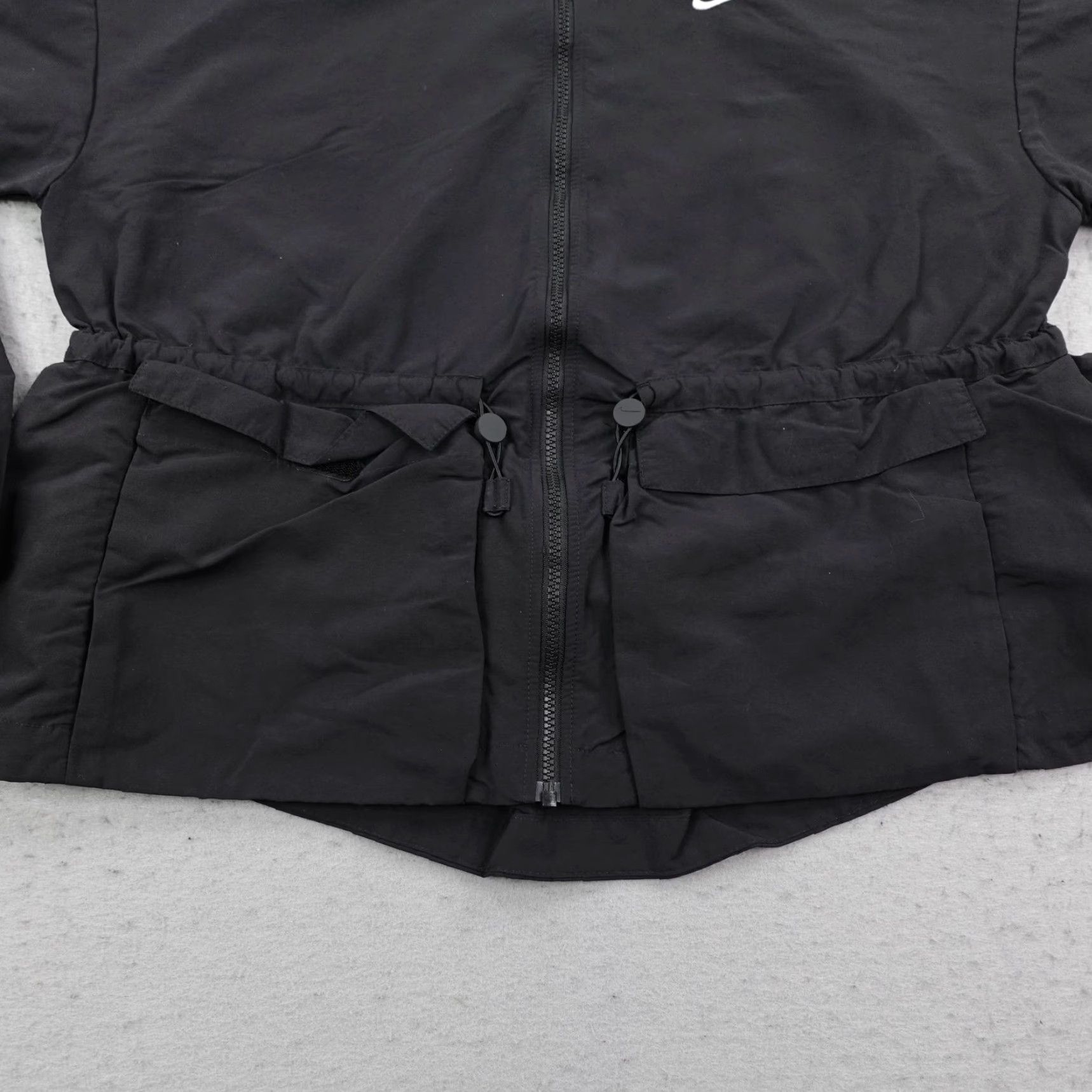 Nike Nike Jacket Women Medium Black Hooded Windbreaker Oversized Zip Up Track Coat Size M / US 6-8 / IT 42-44 - 4 Thumbnail