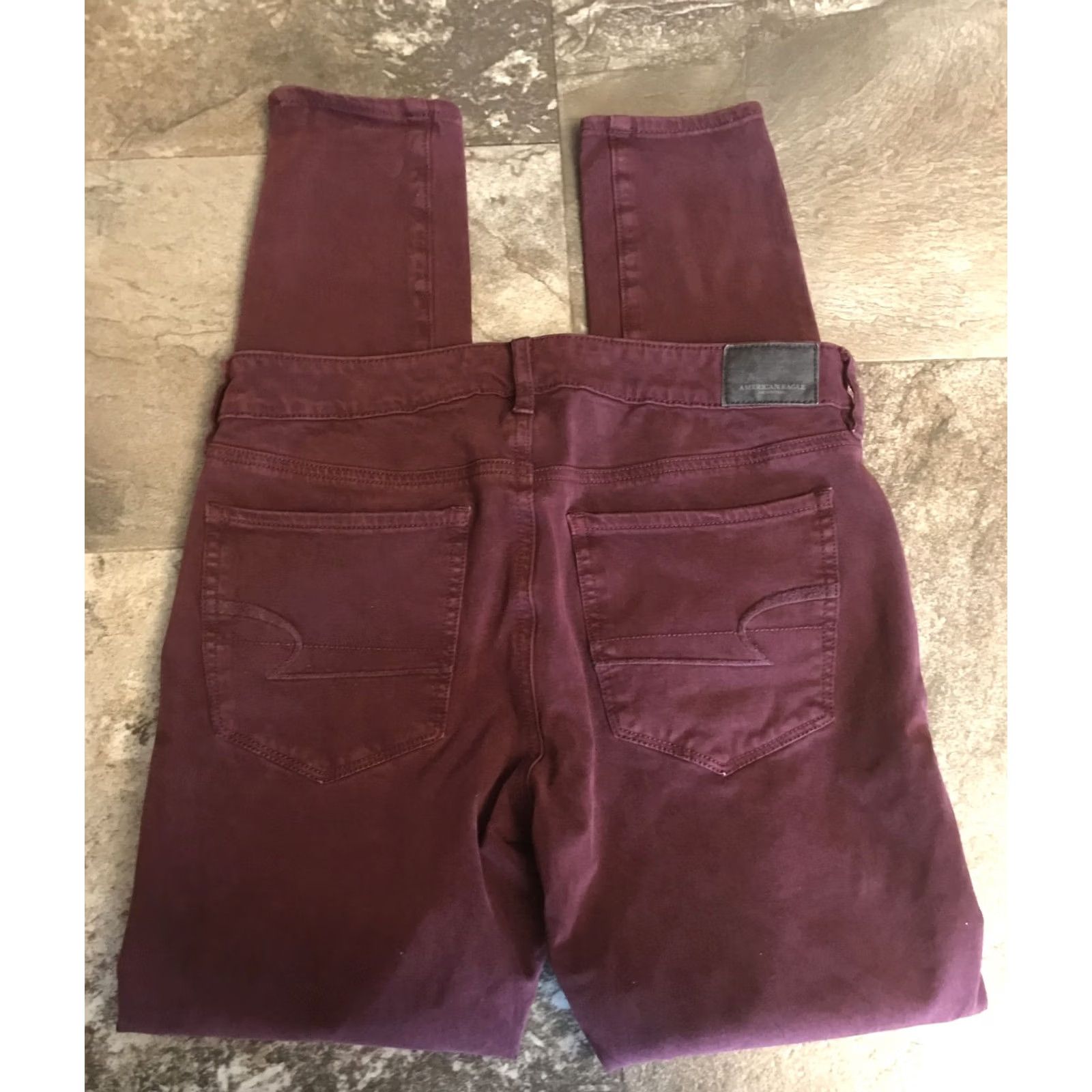 American Eagle Outfitters VINTAGE? No. American Eagle Outfitters Skinny Jeans Women 6 Burgundy Regular Denim Cotton Stretch Jeggings 28" Inseam Size 28" / US 6 / IT 42 - 2 Thumbnail