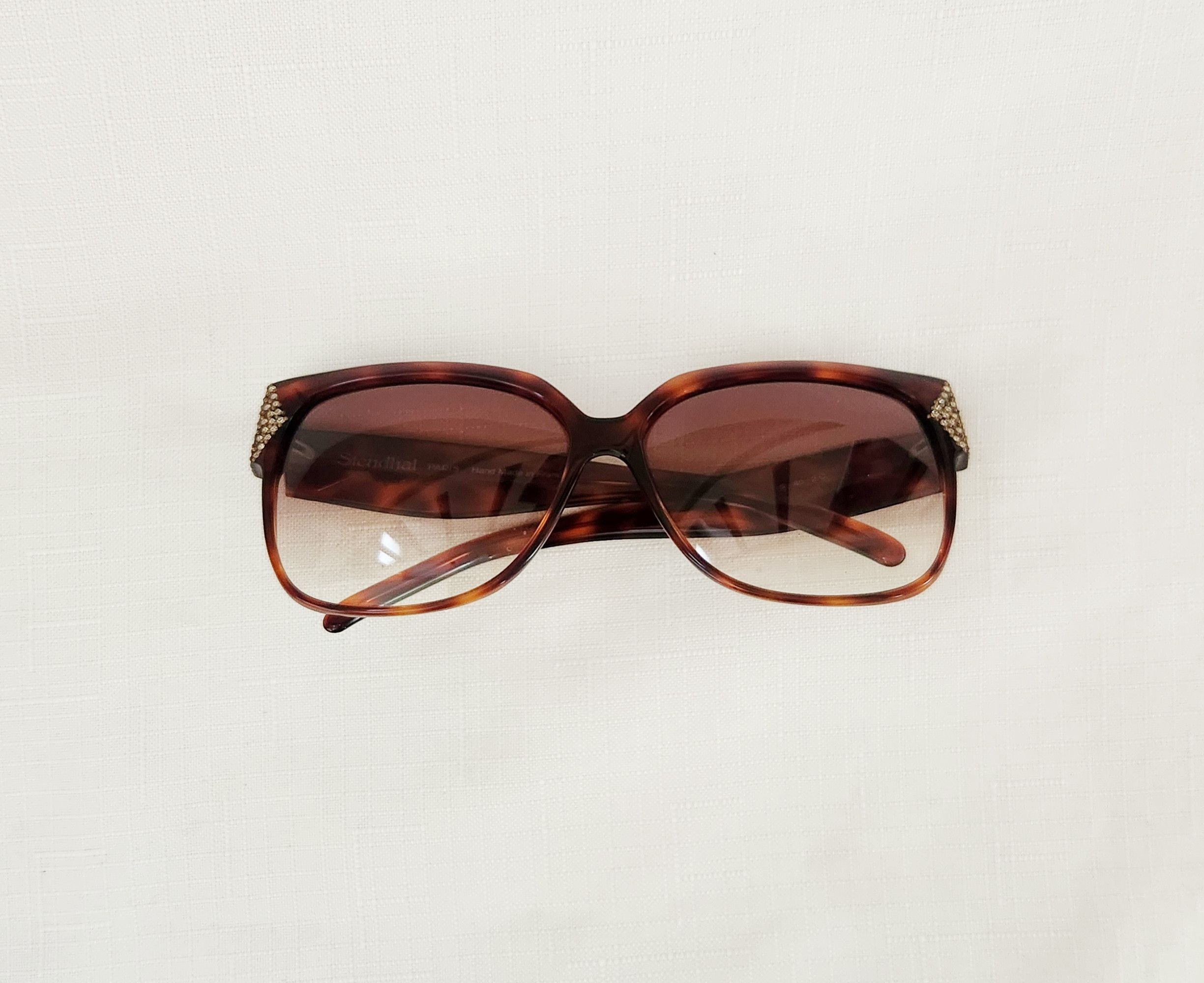Designer × Vintage Stendhal Vintage Sunglasses Tortoise shell with Rhinestones Size ONE SIZE - 12 Thumbnail