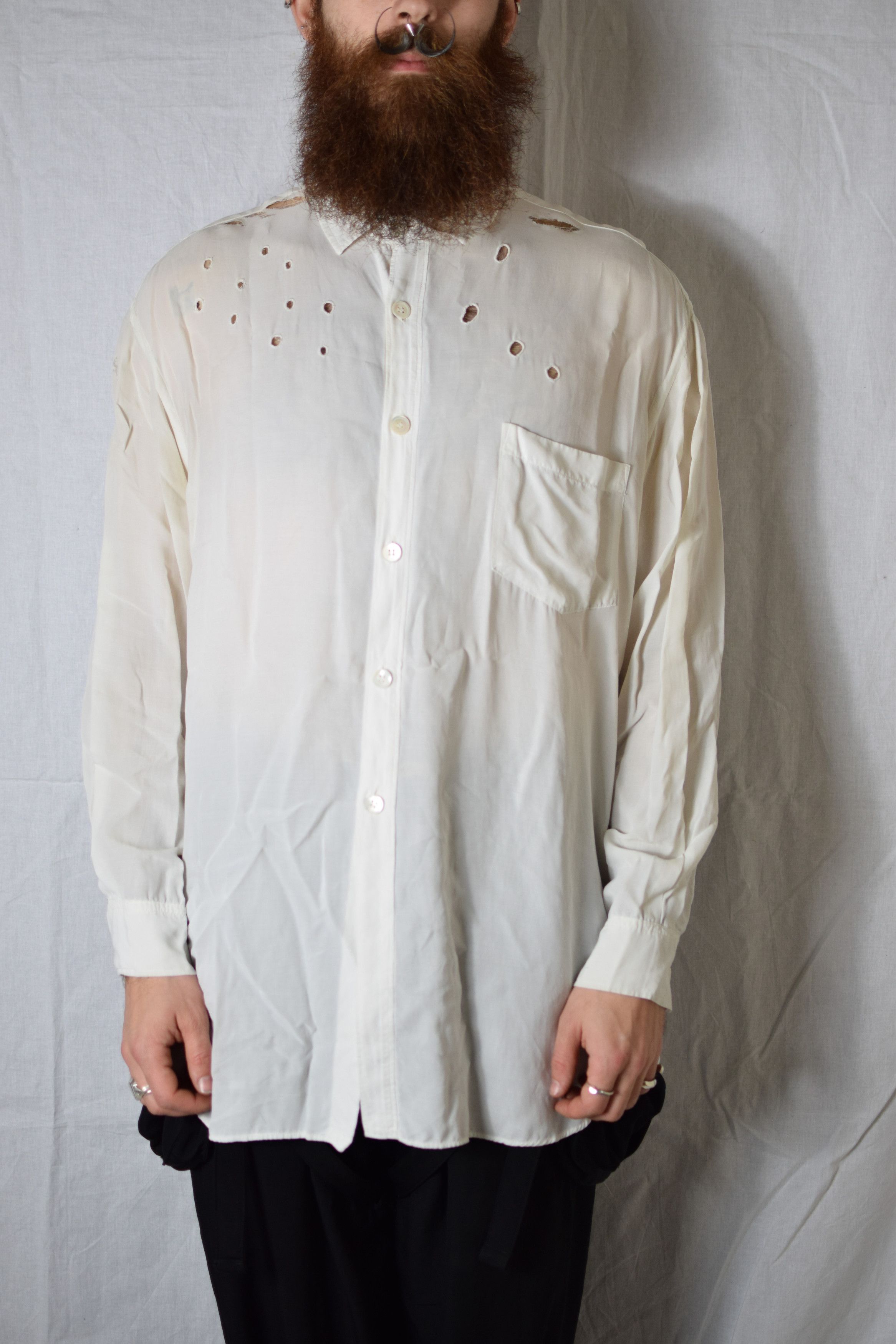 Yohji Yamamoto YYPH SS92 Archive Hole Shirt | Grailed