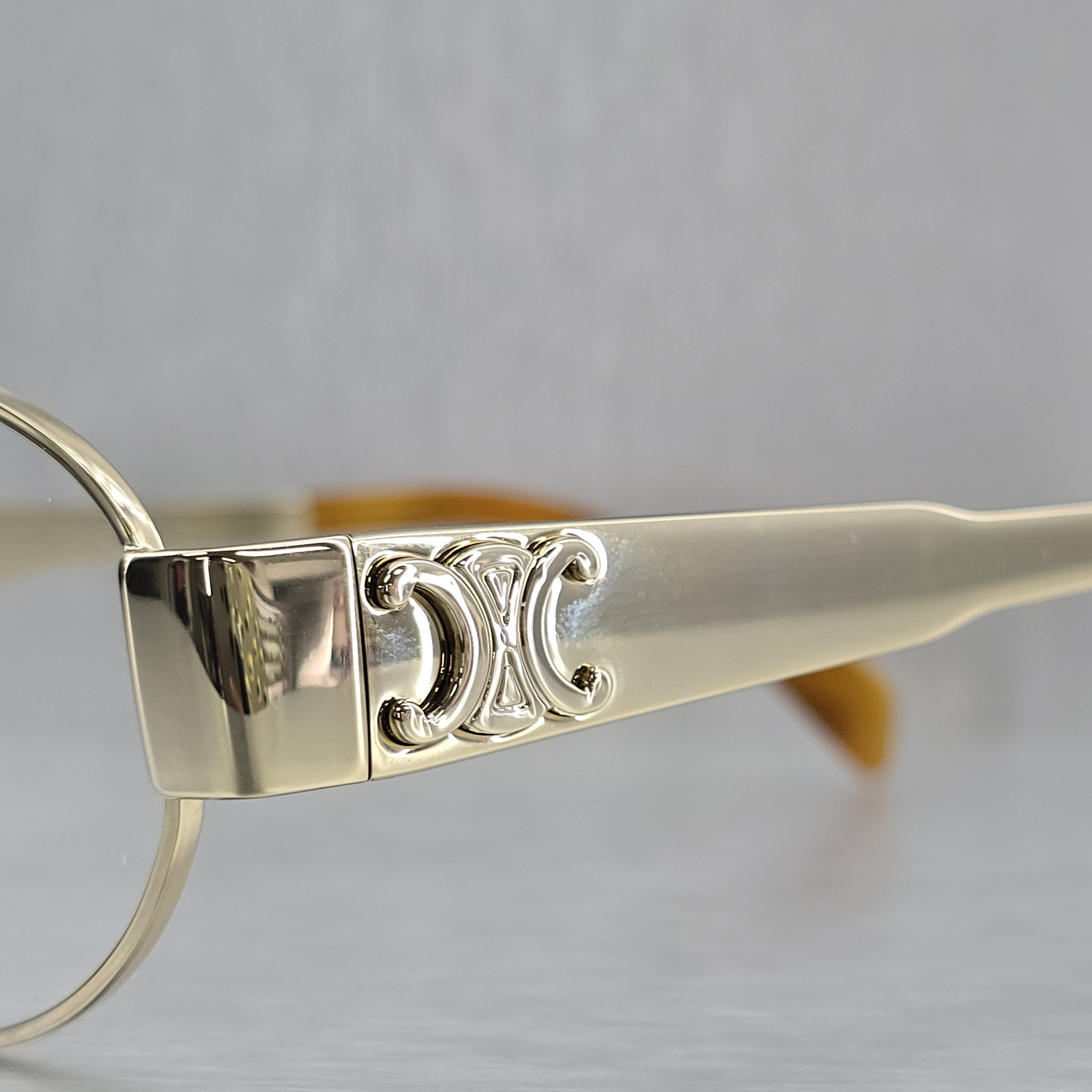 Celine CELINE Metal Triomphe CL50140U 30 Oval Glasses Size ONE SIZE - 7 Thumbnail