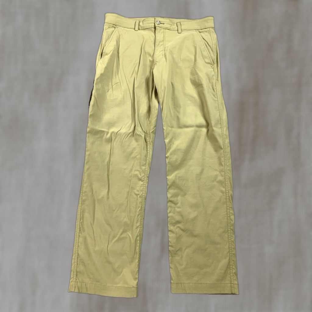 Eddie Bauer Travex Horizon Guide Chino Pants Mens 34x29 Tan Nylon Stretch Casual Travel Straight Flat Front Zip Pockets