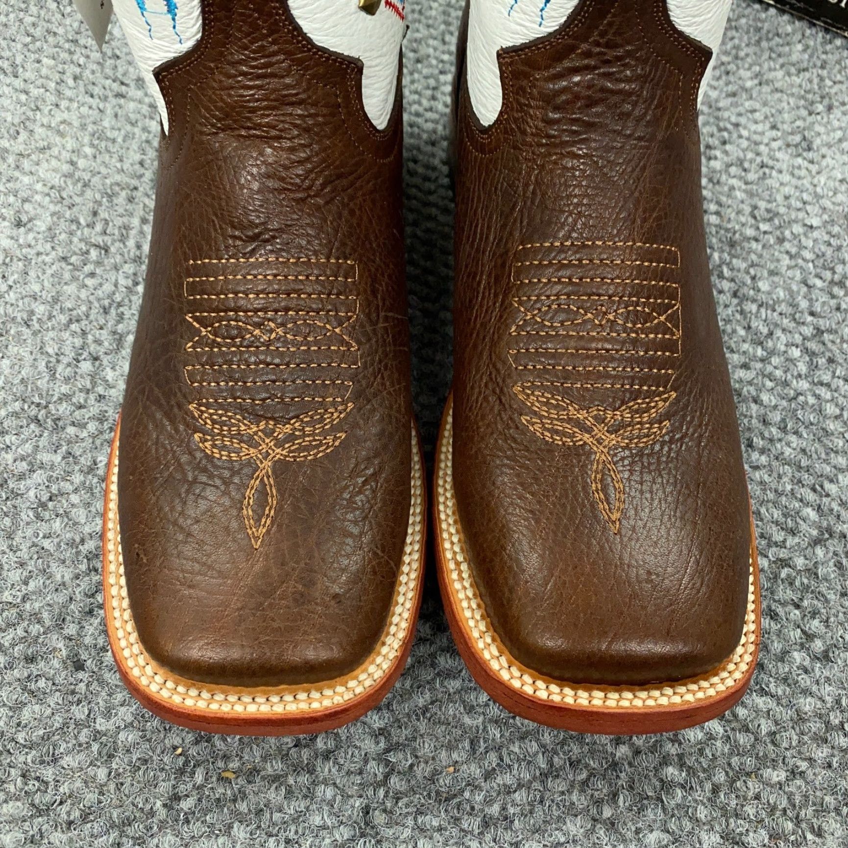 Vintage Ferrini Boots Women's Size 9.5 White Brown Dream Catcher Cowgirl Studded Leather Size US 9.5 / IT 39.5 - 3 Thumbnail