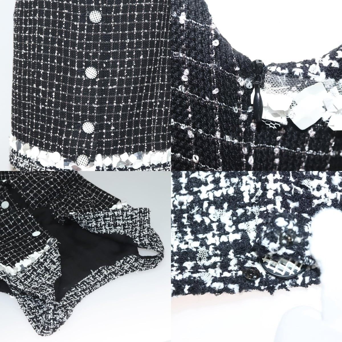 Chanel Chanel One Piece Shirt Tweed Black CC Size ONE SIZE - 4 Thumbnail