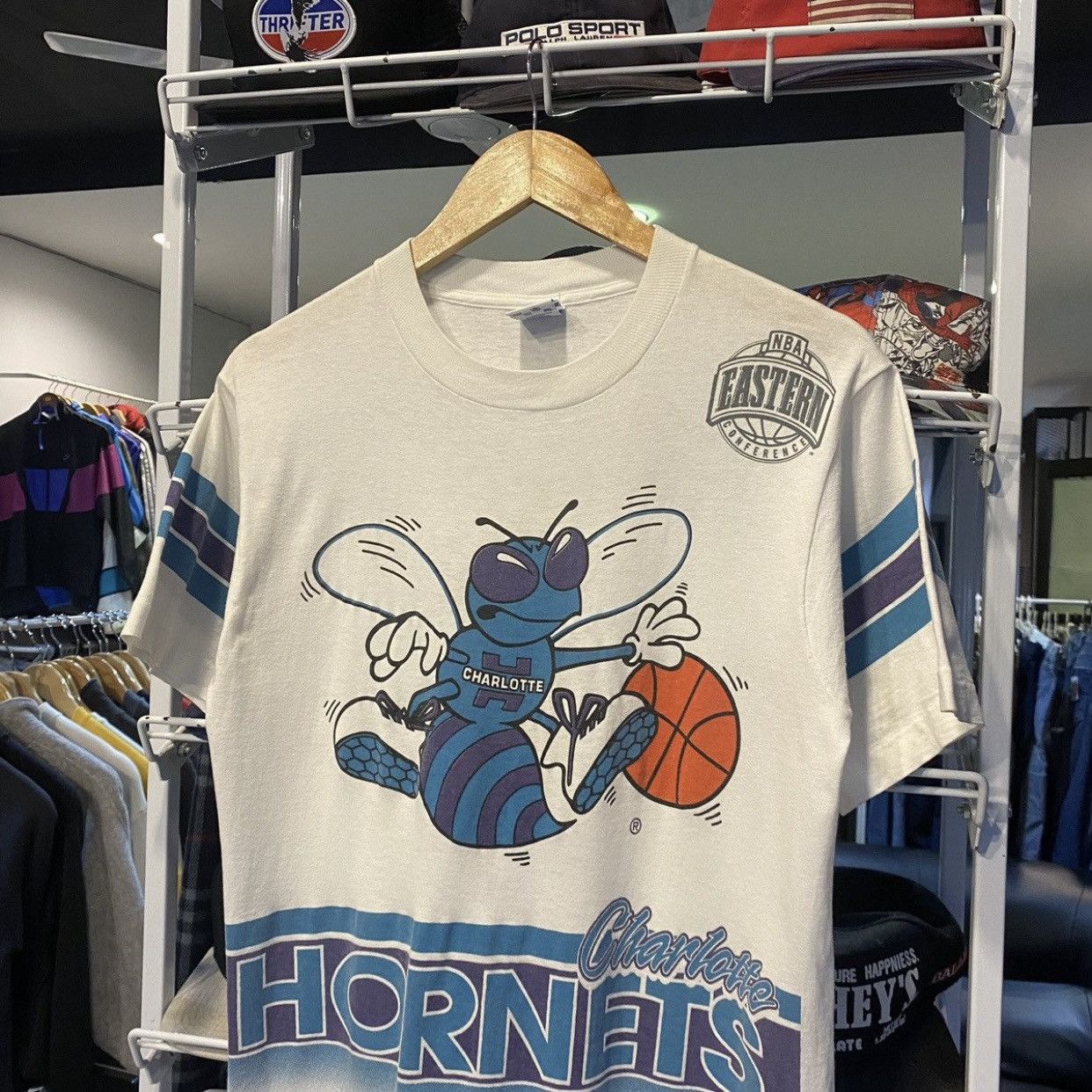 NBA VINTAGE 90s Charlotte Hornets Salem Sportswear T-Shirts Size US M / EU 48-50 / 2 - 3 Thumbnail