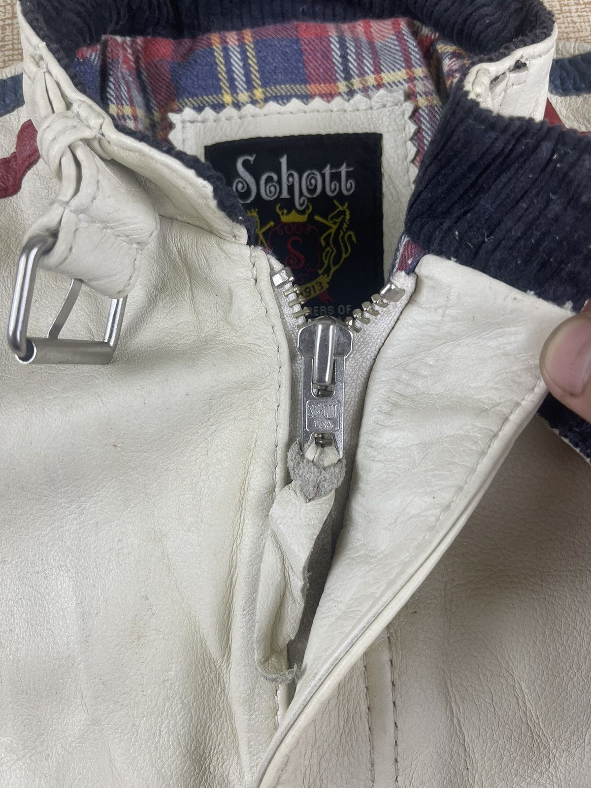 Schott × Vintage VINTAGE SCHOTT NYC Rider Leather Jacket For Kids Size US XXS / EU 40 - 12 Thumbnail