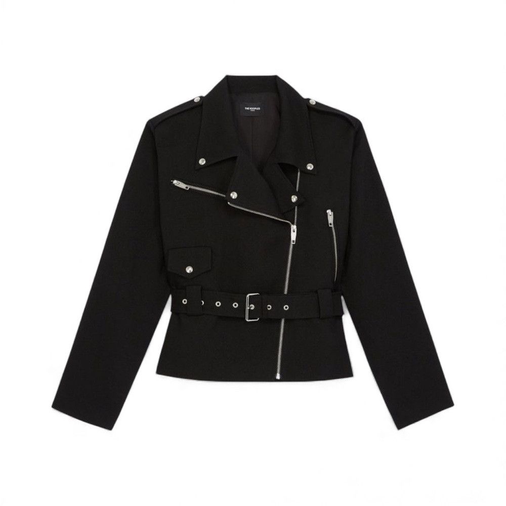 The Kooples THE KOOPLES Cropped Biker-Style Wool Coat Size FR 2 Medium Size M / US 6-8 / IT 42-44 - 1 Thumbnail