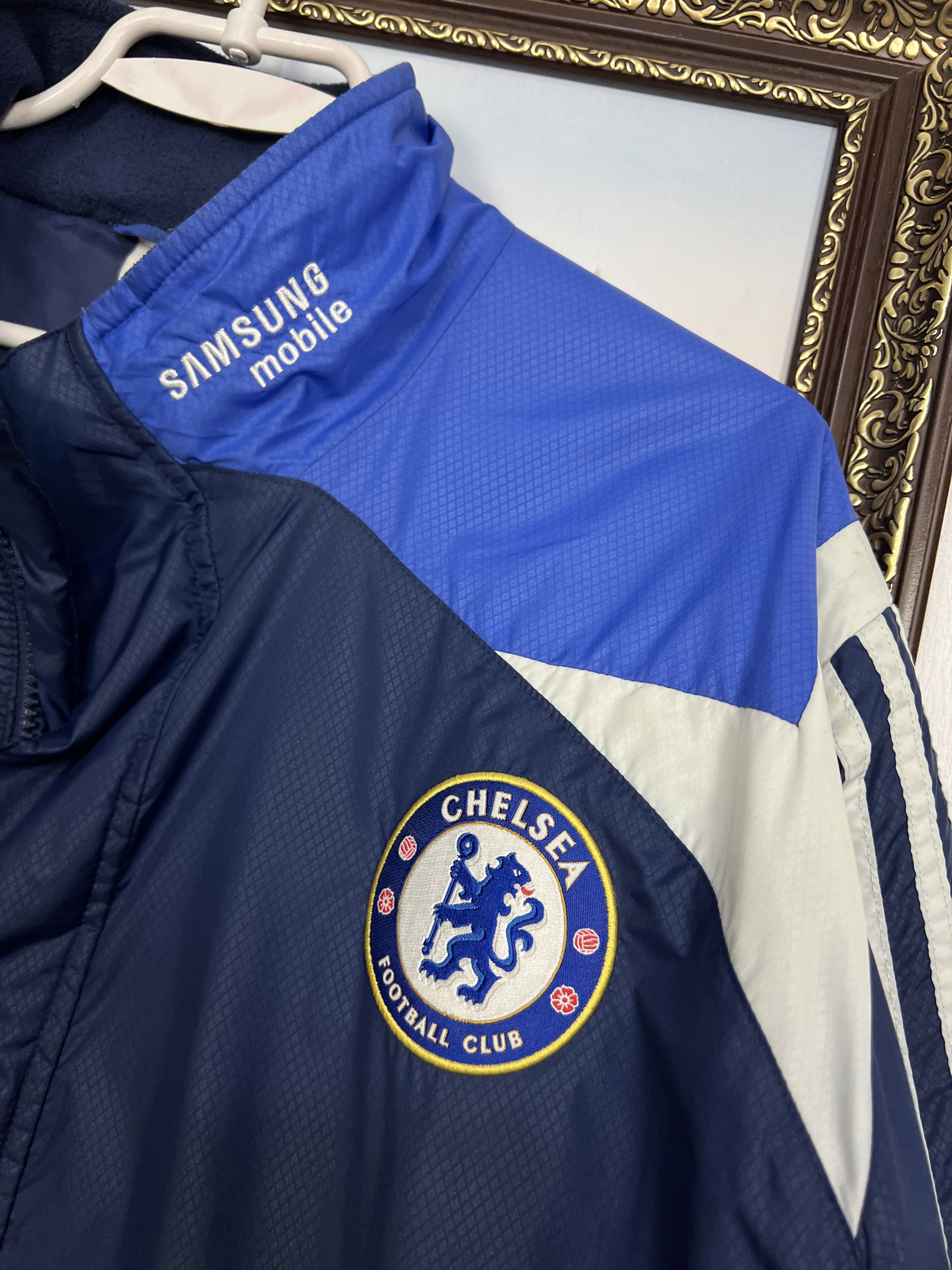 Adidas Vintage Chelsea Football Long Jacket Soccer Bomber Rare Size US L / EU 52-54 / 3 - 3 Thumbnail