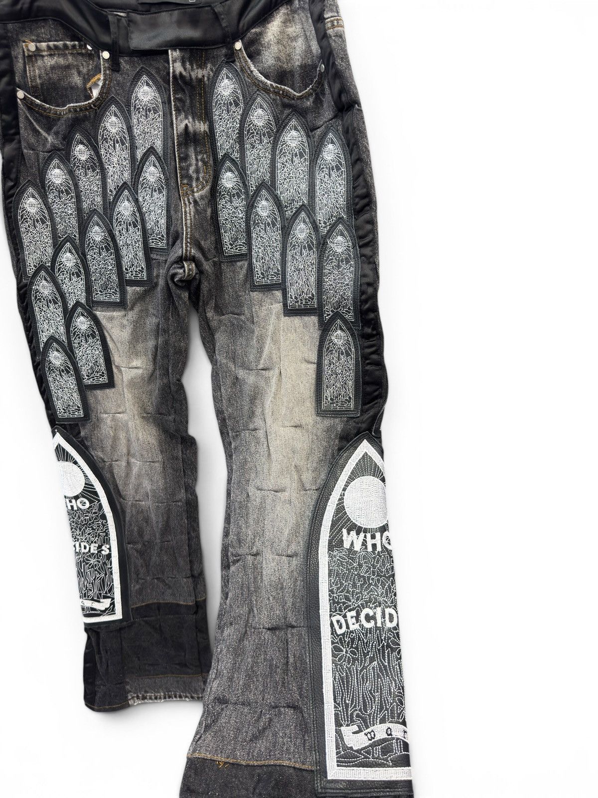 Who Decides War Who Decides War Satin Black Denim Window Jeans Size US 32 / EU 48 - 4 Thumbnail