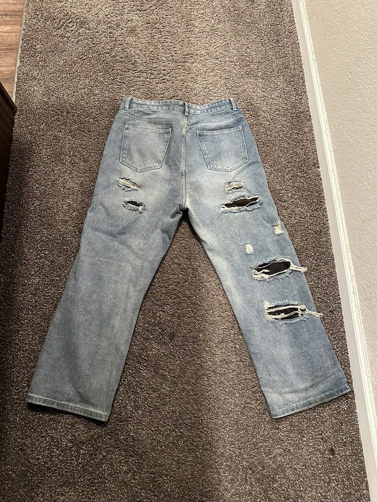 Japanese Brand × Vintage Supper ripped baggy denim jeans Size US 38 / EU 54 - 2 Thumbnail