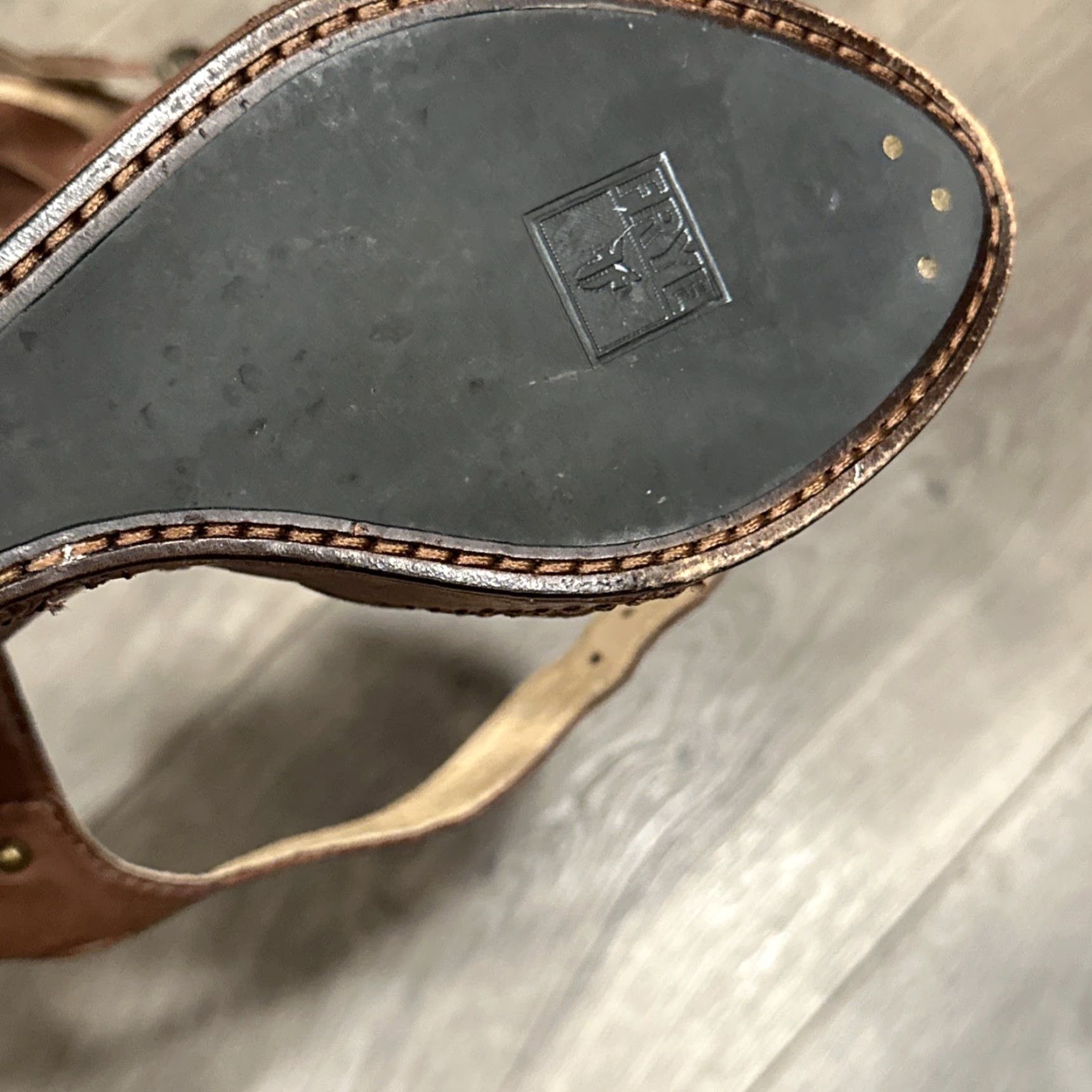 Frye FRYE Corrina Campus Wedge Sandals Size 7.5 Brown Leather Women Size US 7.5 / IT 37.5 - 7 Thumbnail