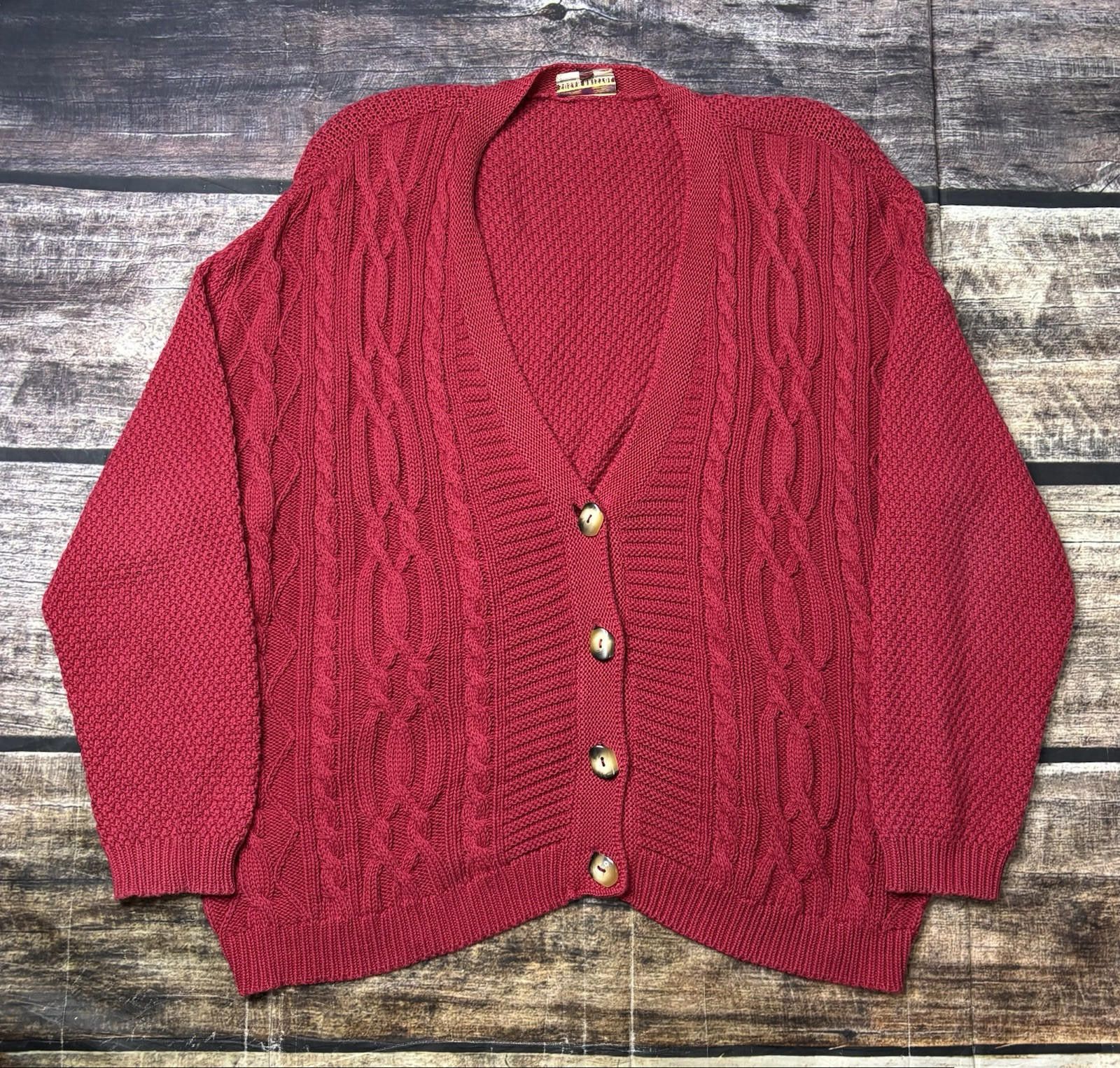Other VTG Susan Bristol Cardigan Sweater Women's Medium Cable Knit Size M / US 6-8 / IT 42-44 - 1 Thumbnail