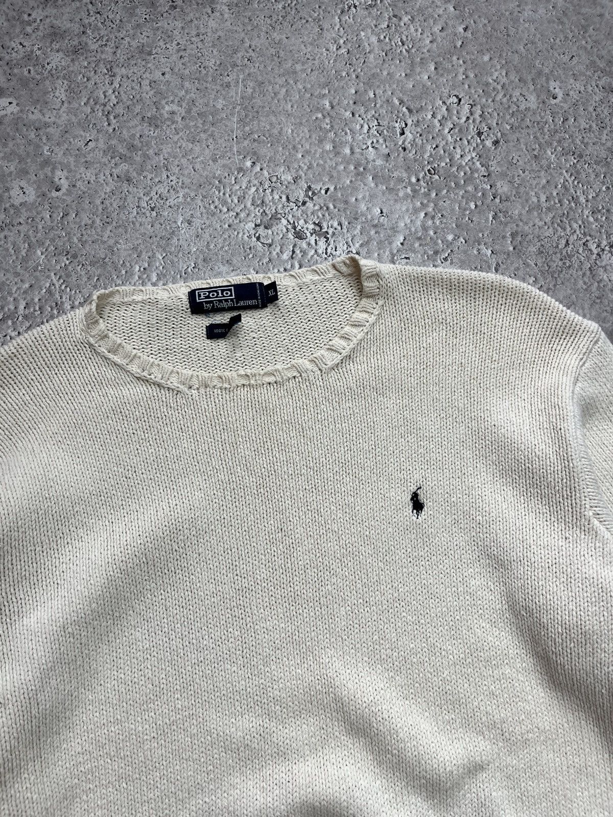 Polo Ralph Lauren Vintage Polo Ralph Lauren Men’s Knit Sweater XL Cream Cotton Size US XL / EU 56 / 4 - 4 Thumbnail