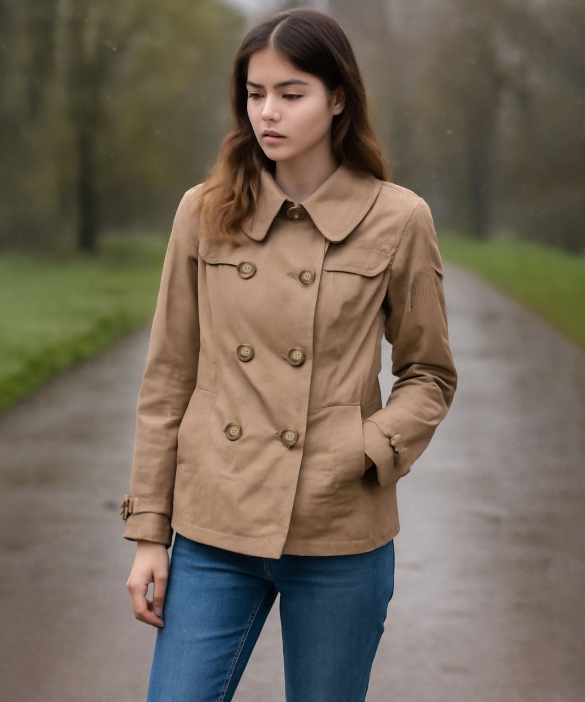Moncler MONCLER Jacket Logo Coat Trench Badge Beige Womens Size M / US 6-8 / IT 42-44 - 4 Thumbnail