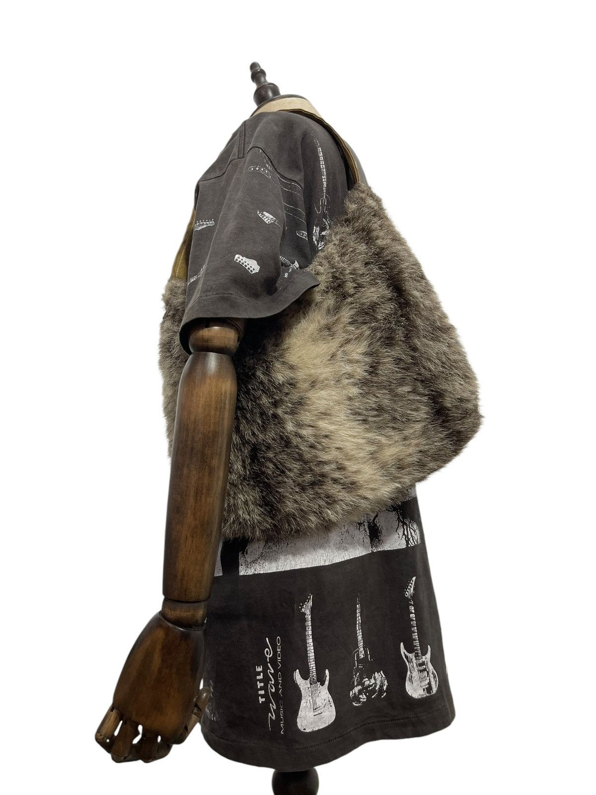 Genuine Leather Full Hairy Fur Cherosita Tote Shoulder Bag 9🟩 Size ONE SIZE - 2 Thumbnail
