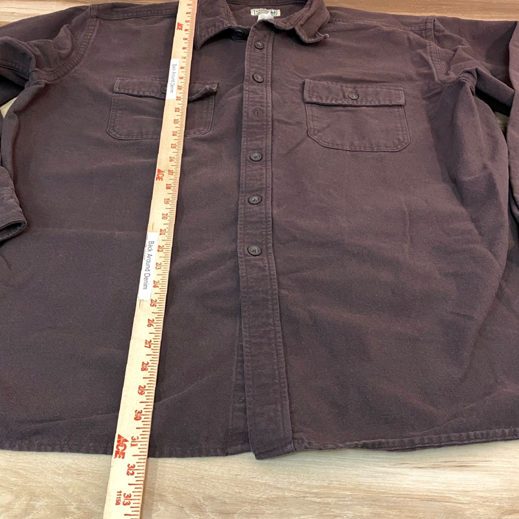 Vintage LL Bean Button-Up Shirt Mens 2XL Brown Long Sleeve Heavyweight Flannel Pockets Workwear Casual Outdoor Size US XXL / EU 58 / 5 - 4 Thumbnail