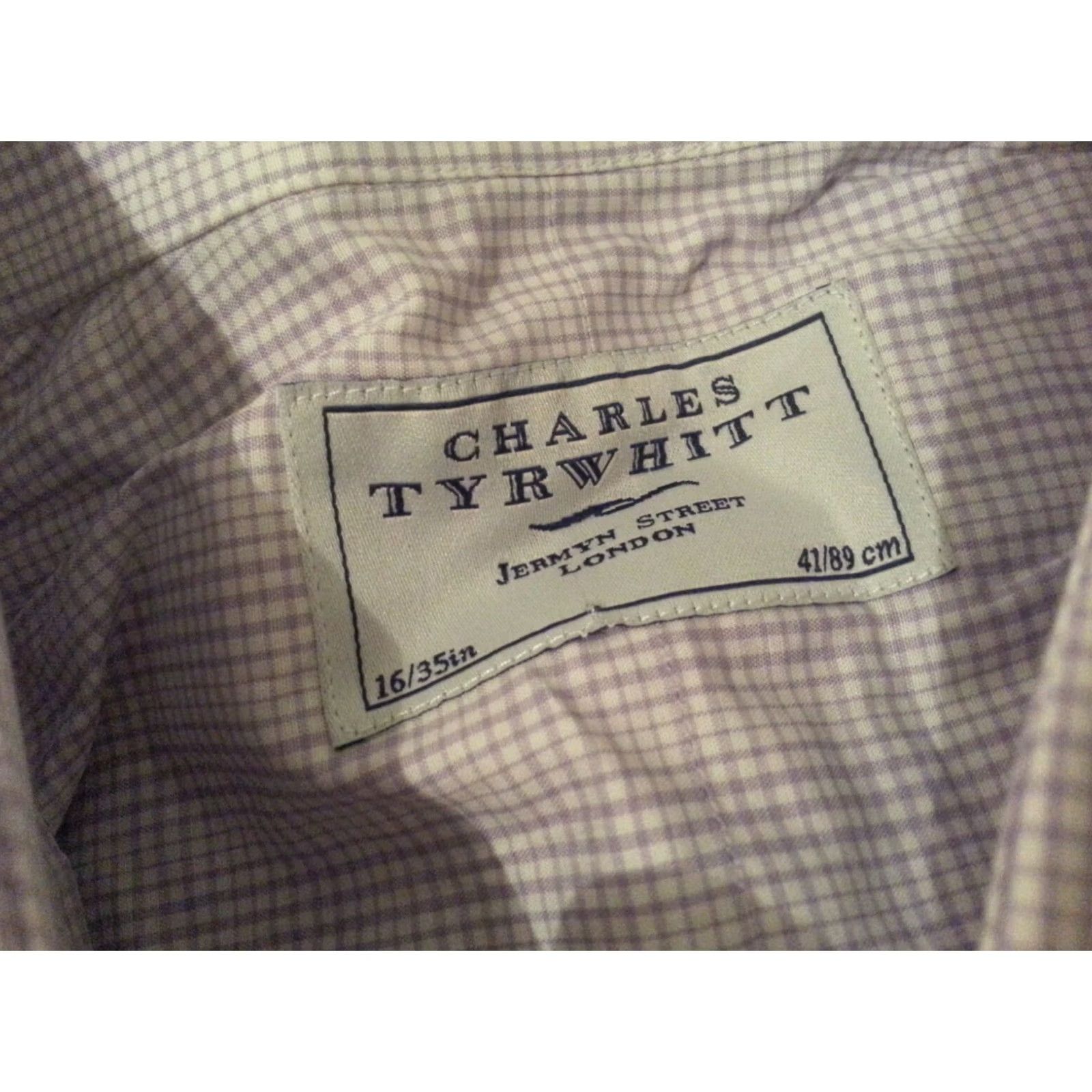 Charles Tyrwhitt Mens Dress Shirt Charles Tyrwhitt Purple Slim Cotton 16 35 Size 42R - 6 Thumbnail