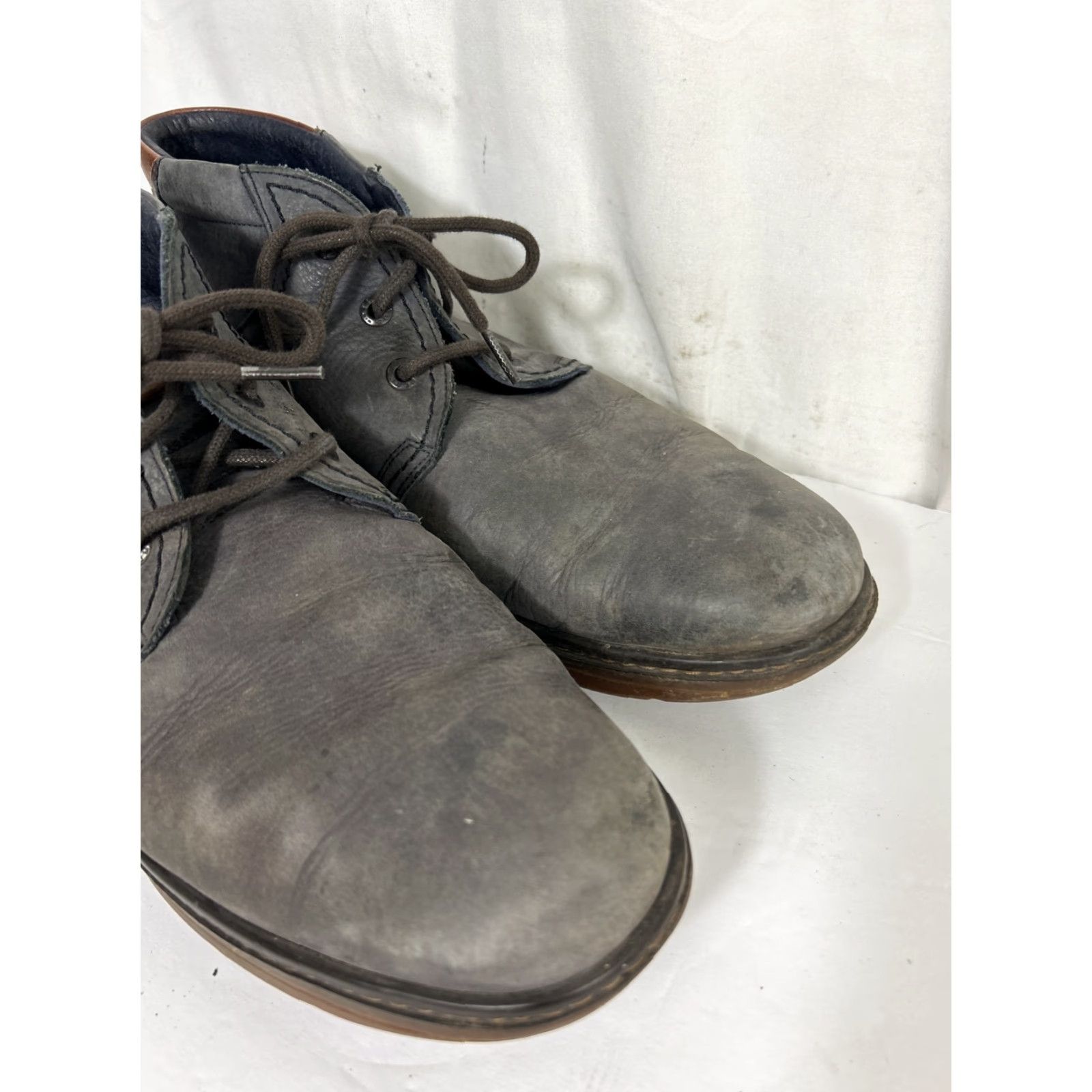 Vintage Fluchos Boots Chukka Leather Navy Blue 46 US 13 Men Leather Outsole Spain Mens Size 46 Navy Blue Leather Chukka Boots Men Shoes Size US 13 / EU 46 - 2 Thumbnail