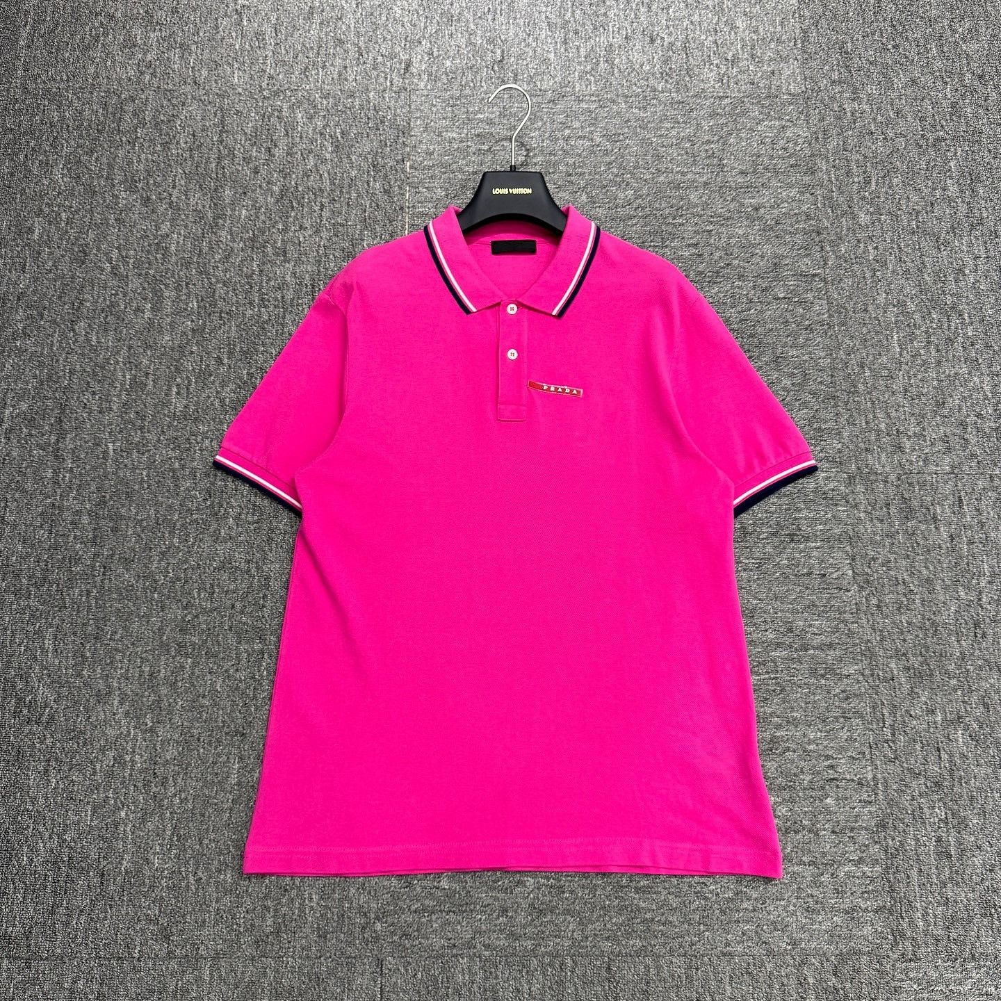 Prada PRADA Pink Cotton Polo Shirt XL Size US XL / EU 56 / 4 - 1 Thumbnail