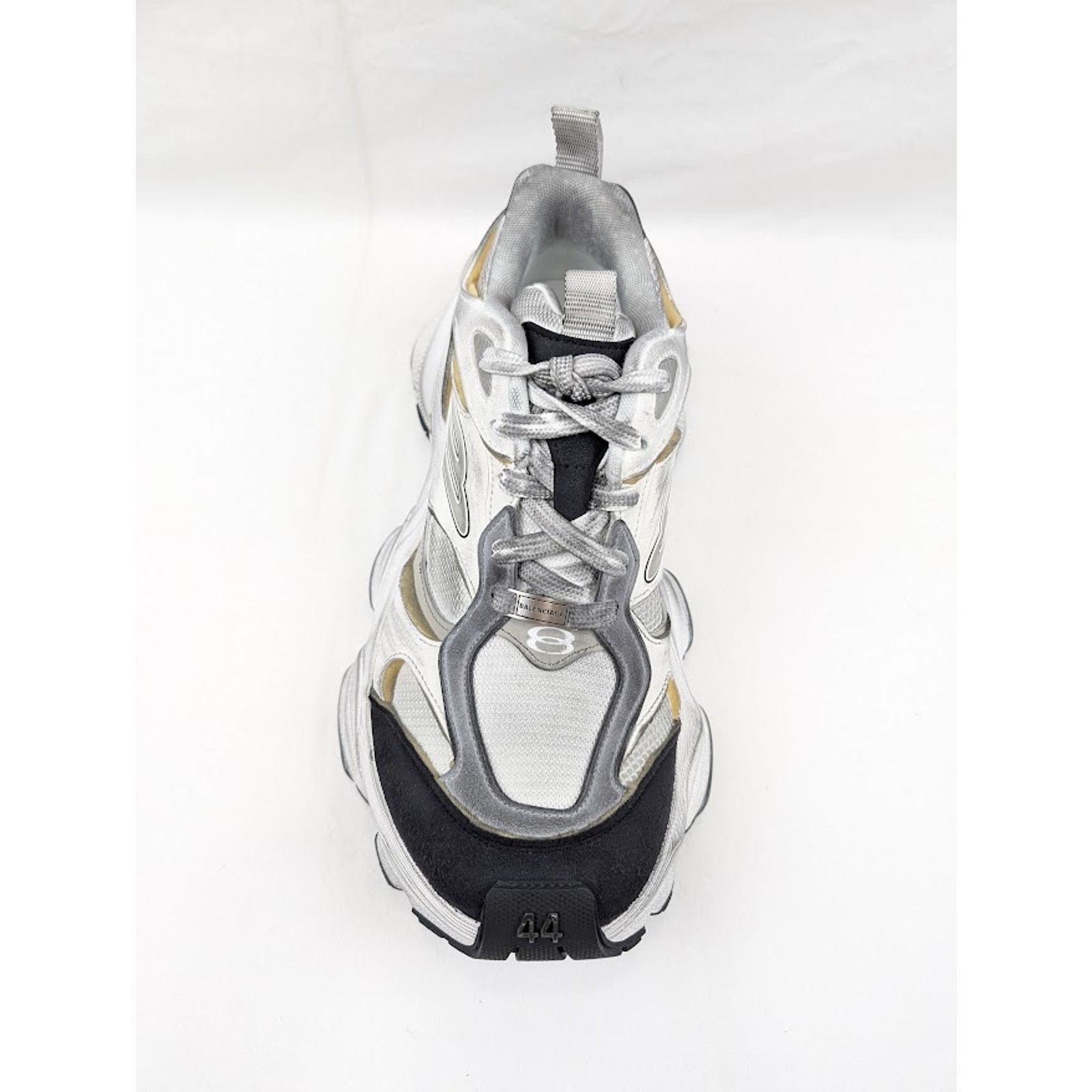Balenciaga o1rshd1 Suede Mesh Cargo Sneakers in White/Grey Size US 8 / EU 41 - 7 Thumbnail