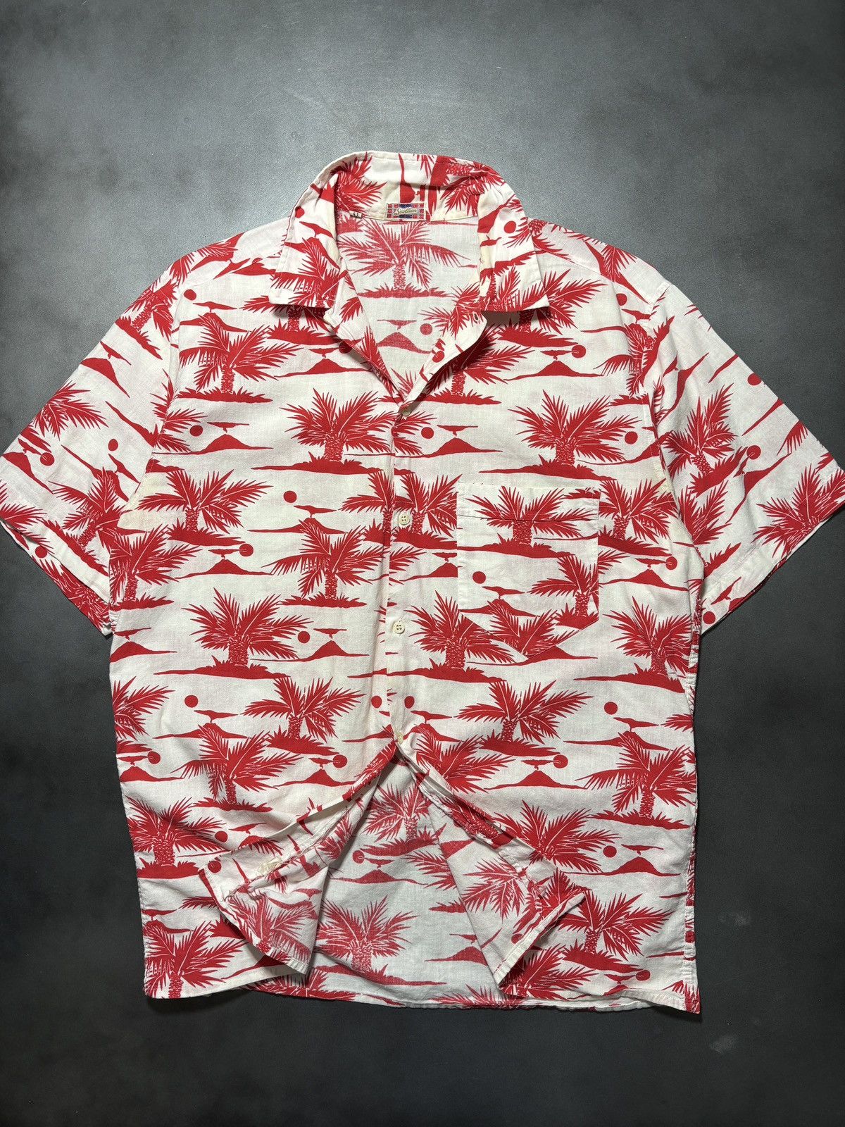 Vintage True Vintage Cotton Hawaiian Shirt Light Boxy Camp Print 41 Size US M / EU 48-50 / 2 - 1 Thumbnail