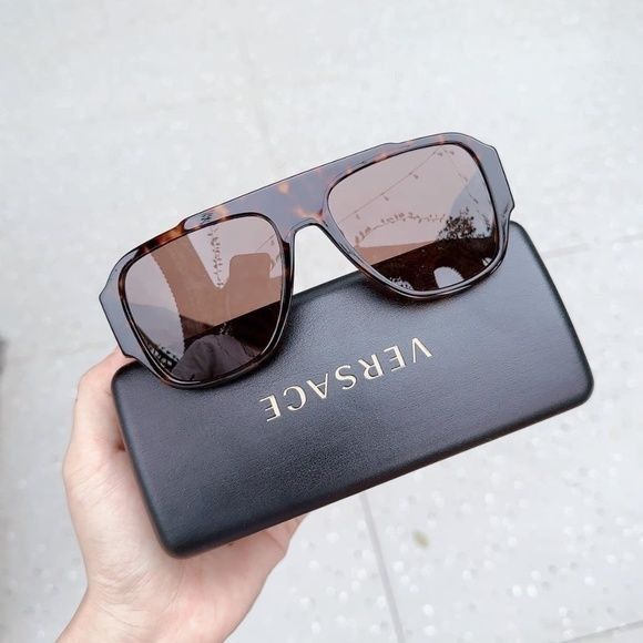 image of NWT Versace Ve4436U - 108/73 Unisex Havana Brown Sunglasses, Women's