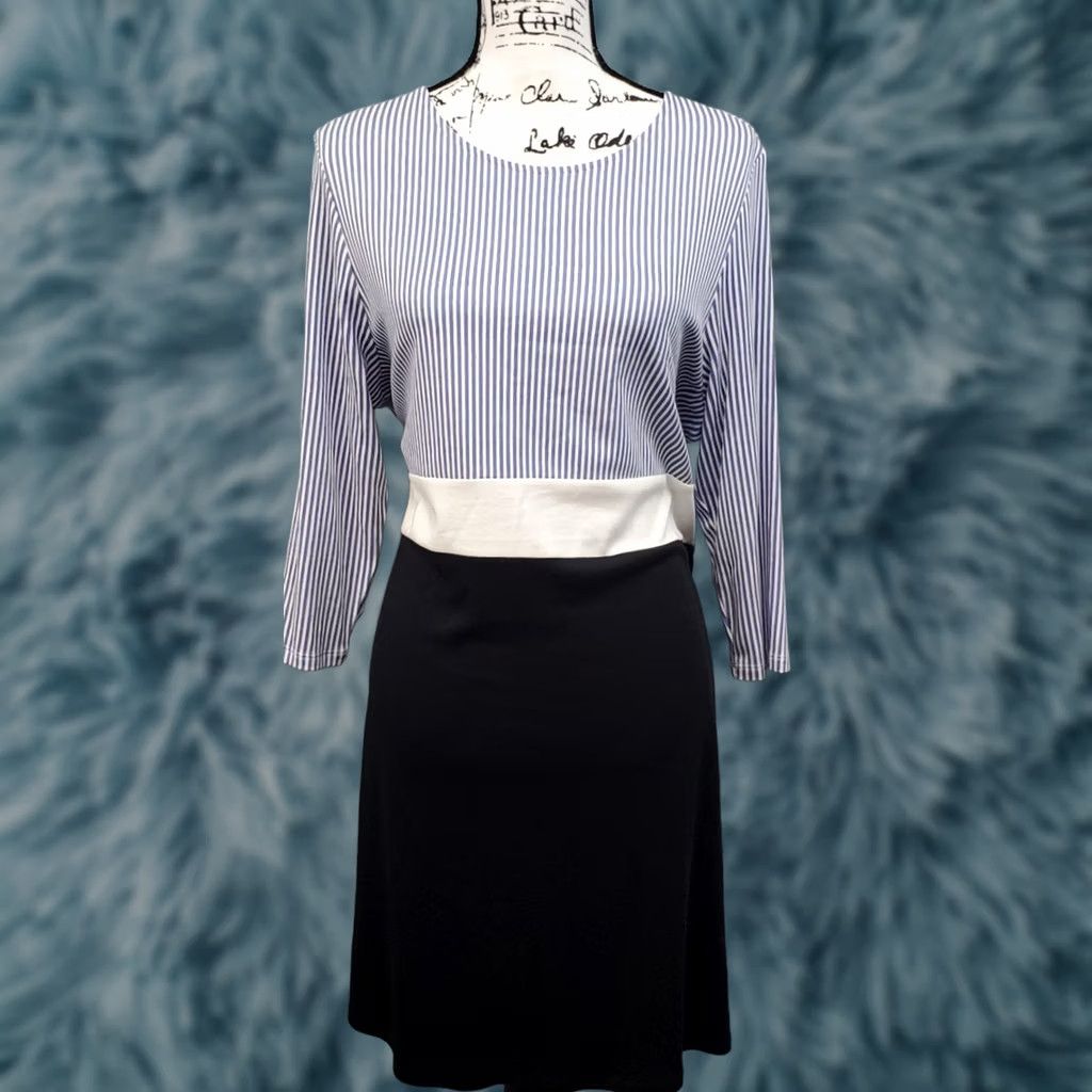 J. Jill J. Jill Womens Shift Dress Mult Striped Knit Casual Long Sleeve Round Neck PL Size Size L / US 10 / IT 46 - 1 Thumbnail