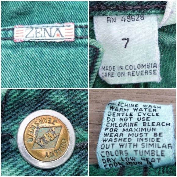 Vintage Vintage 90s y2k Zena High Rise Waisted Green Jean Denim Mom Size 28" / US 6 / IT 42 - 2 Thumbnail