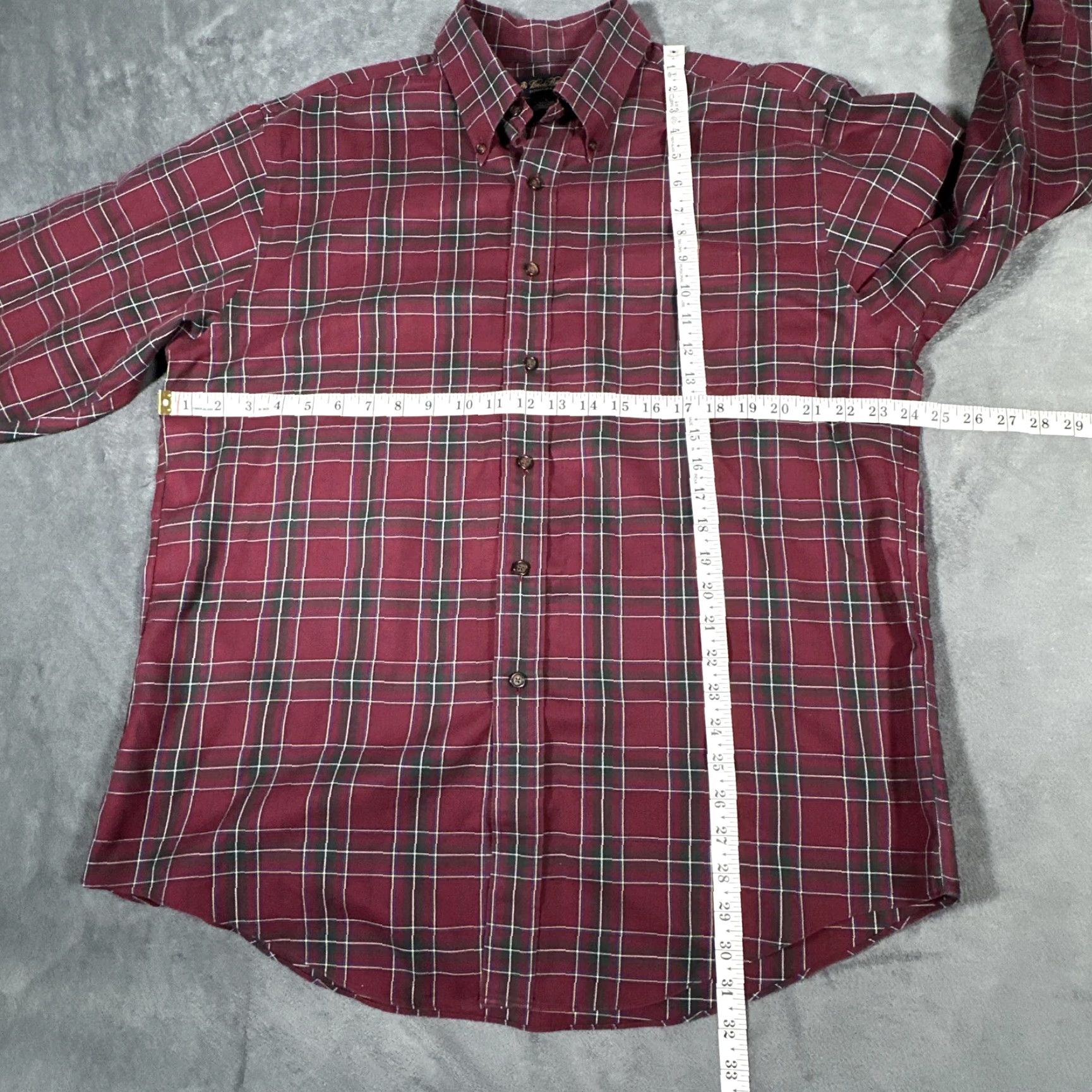 Brooks Brothers Brooks Brothers Shirt Mens L Red Plaid Non-Iron Cotton Long Sleeve Dress Shirt Mens Large Regular 100% Cotton Button-Down Collared Size 42R - 5 Thumbnail