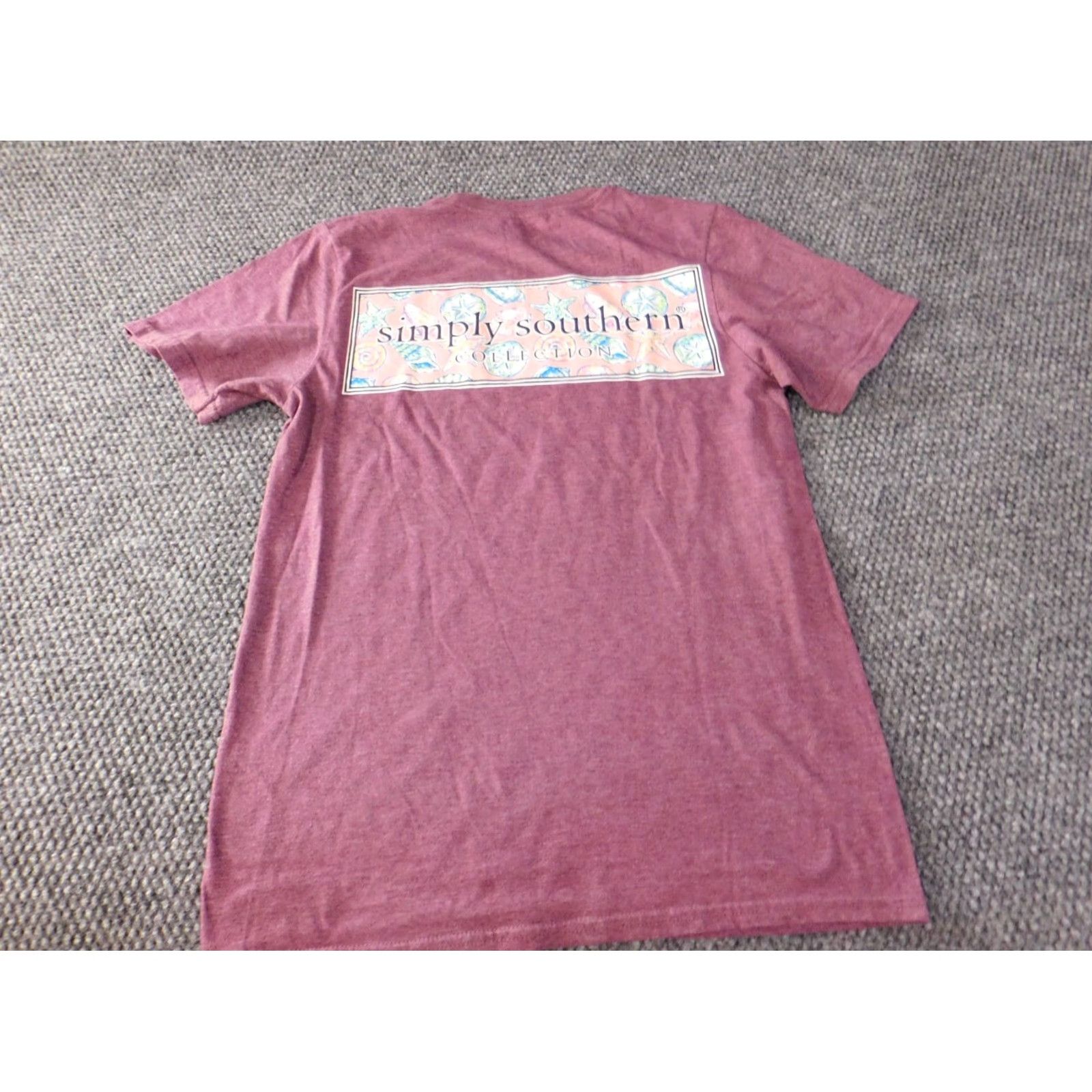 Vintage Simply Southern Shirt Men Small Purple Beach Sea Shells Graphic Tee Size US S / EU 44-46 / 1 - 7 Thumbnail