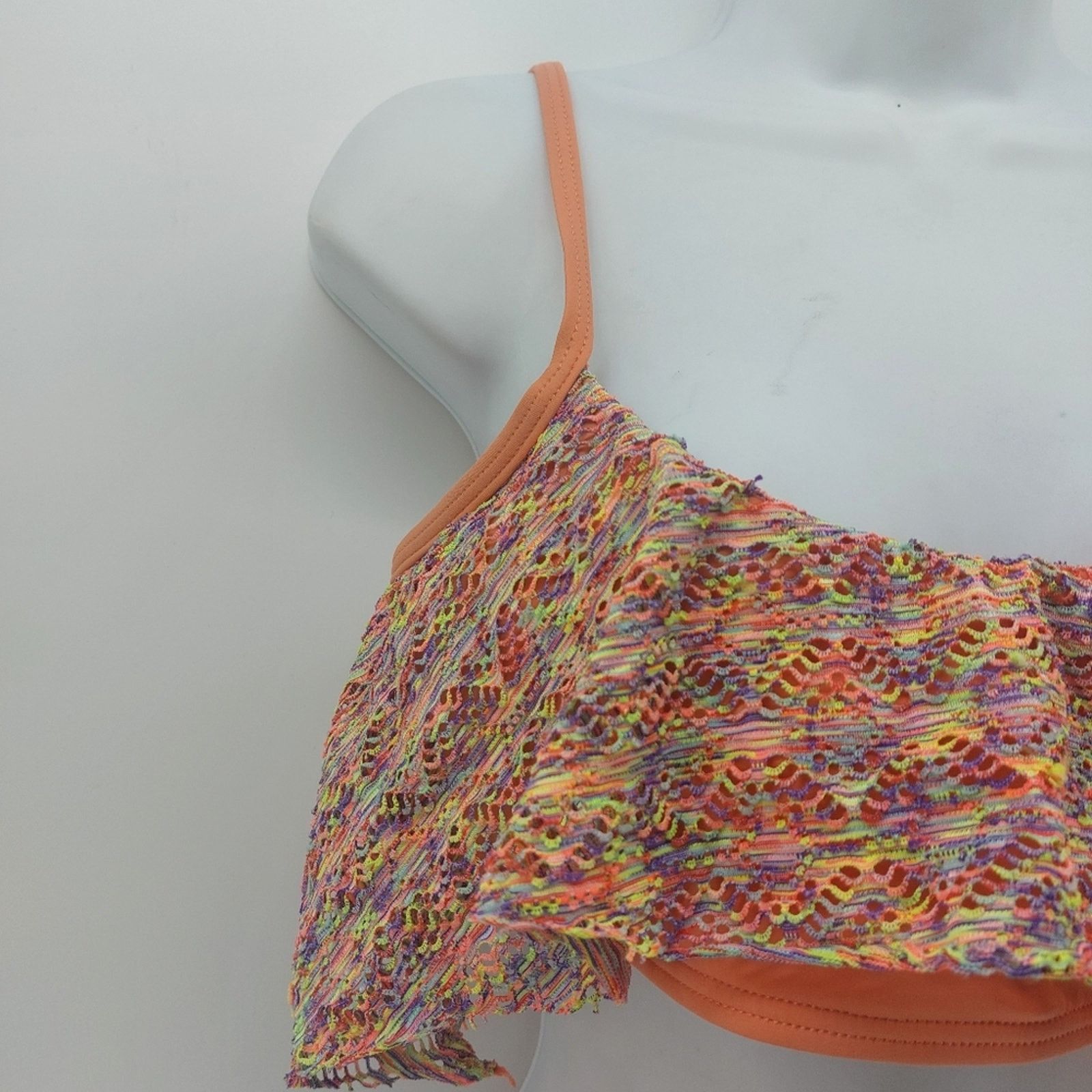 REEF Reef Women's Large Y2K Bikini Top Orange Multicolored Pool Size L / US 10 / IT 46 - 2 Thumbnail