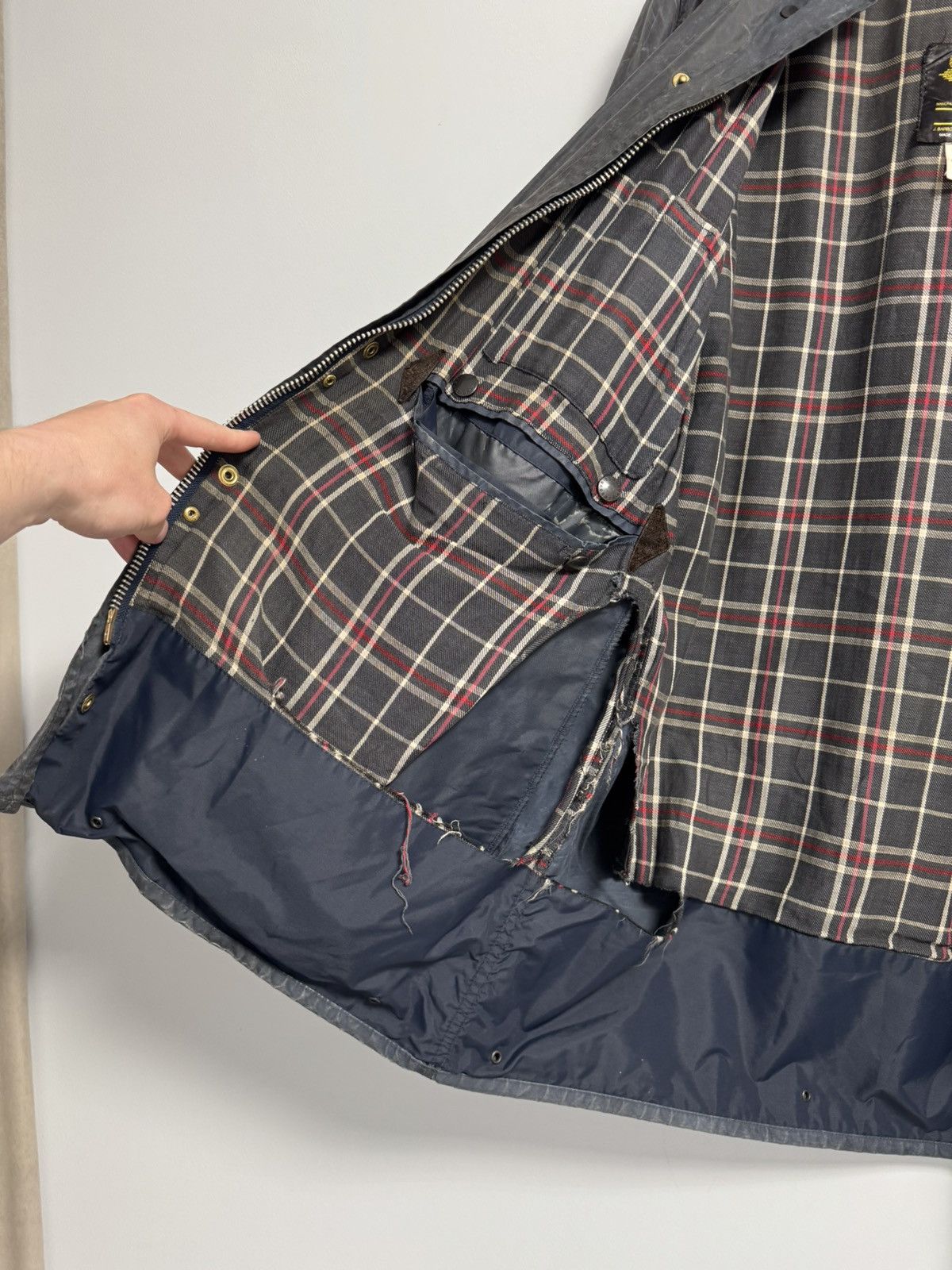 Barbour Barbour Border Wax Jacket Mens C40 102cm Navy Blue Vintage Size US XL / EU 56 / 4 - 22 Thumbnail