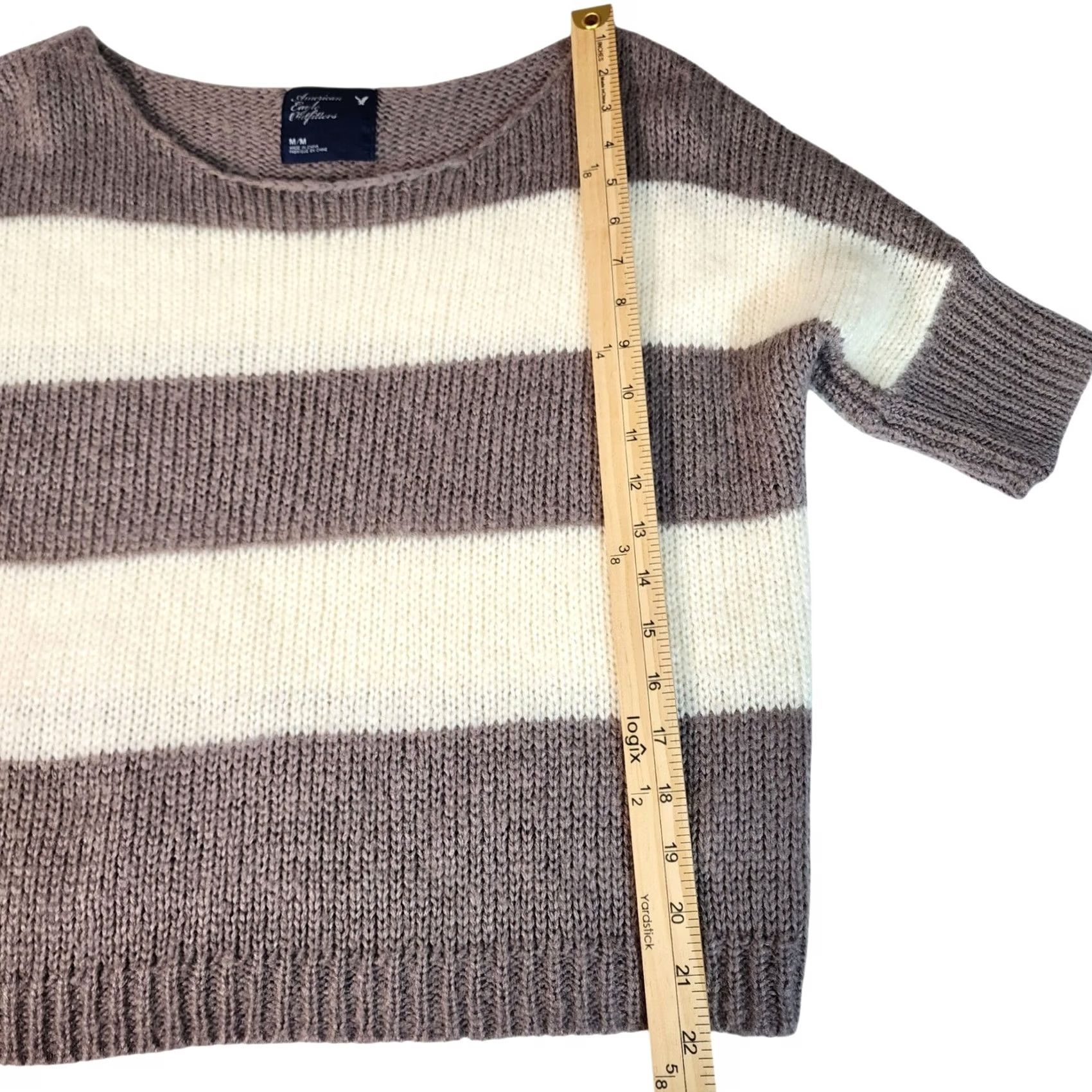 American Eagle Outfitters VINTAGE American Eagle Outfitters Women's Striped Knit Sweater M Size M / US 6-8 / IT 42-44 - 4 Thumbnail