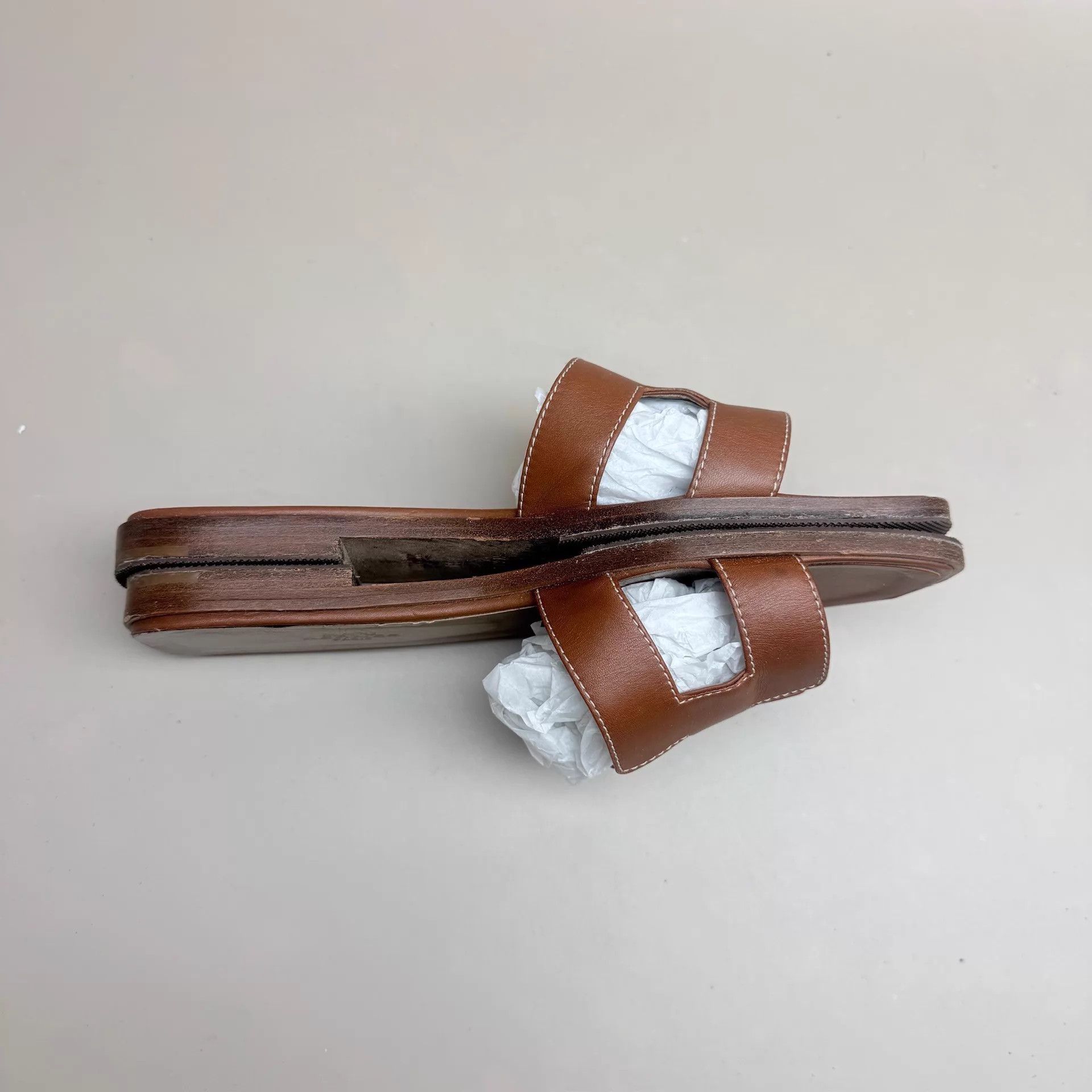 Hermes Hermes H Slippers Dark Brown 38 99 New Size US 7.5 / IT 37.5 - 4 Thumbnail