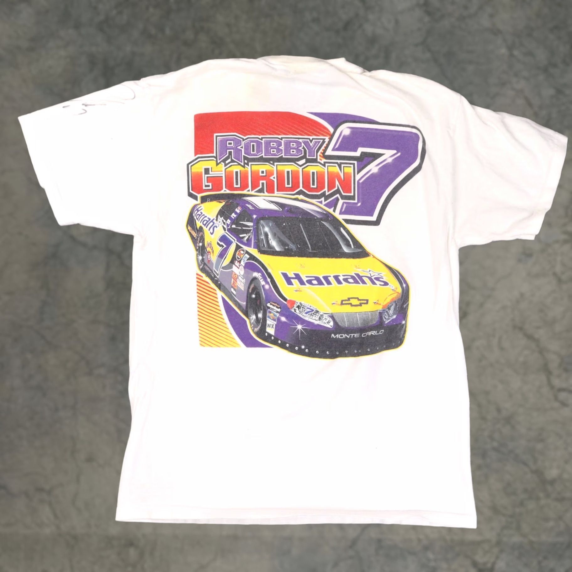 Fruit Of The Loom VINTAGE Robby Gordon Nascar Shirt White Large Short Sleeve T-Shirt Size US L / EU 52-54 / 3 - 1 Thumbnail